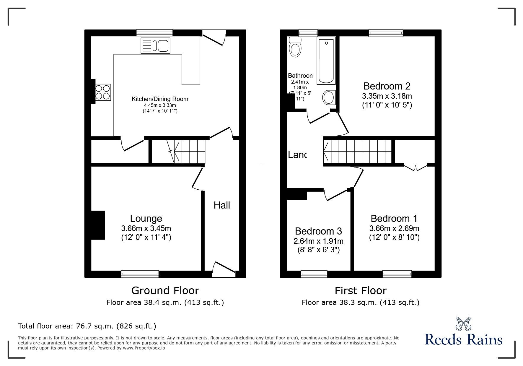 Floorplan of 3 bedroom Mid Terrace House for sale, Smawthorne Lane, Castleford, West Yorkshire, WF10