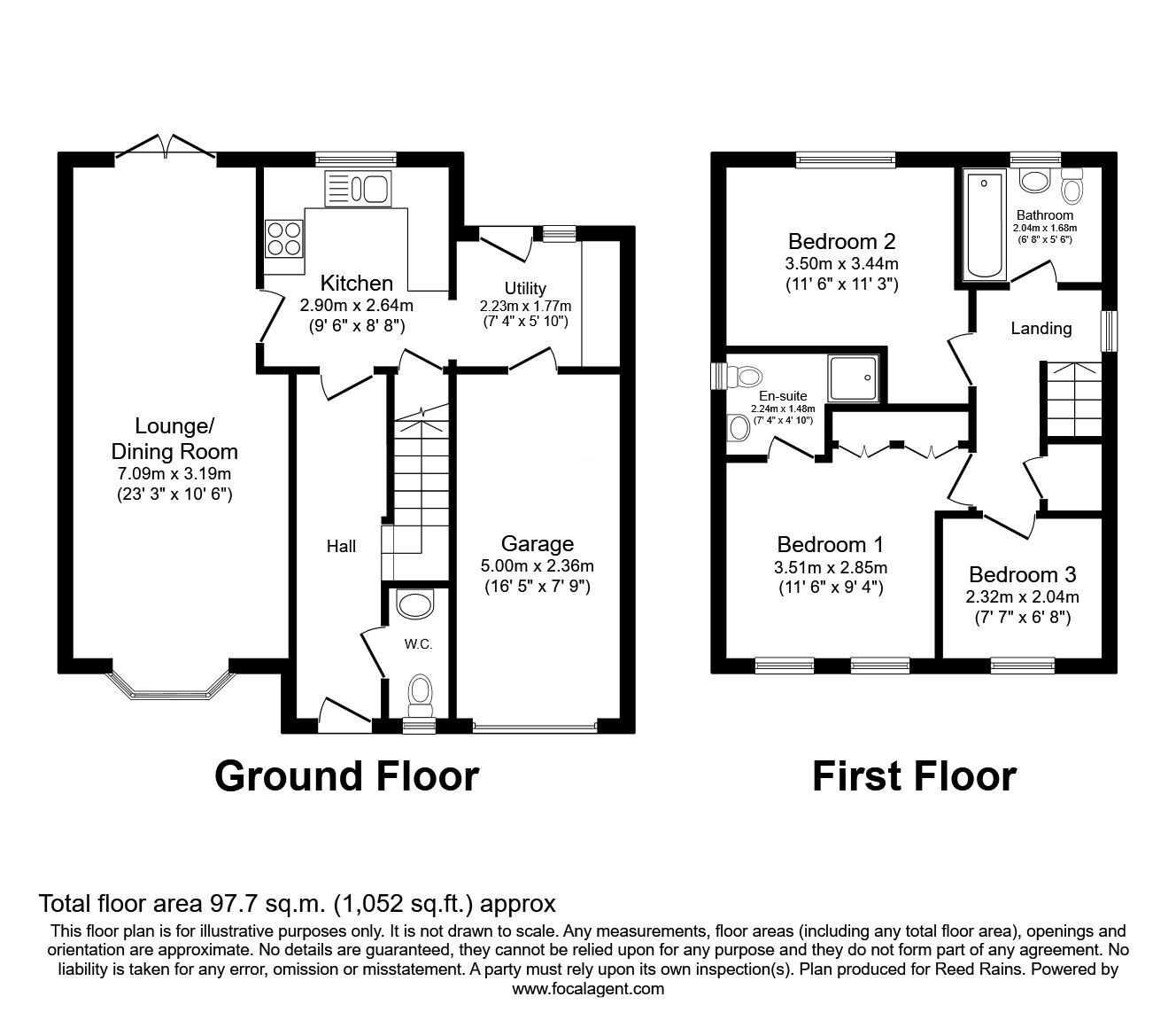 Floorplan of 3 bedroom Detached House for sale, Eliots Close, Castleford, West Yorkshire, WF10
