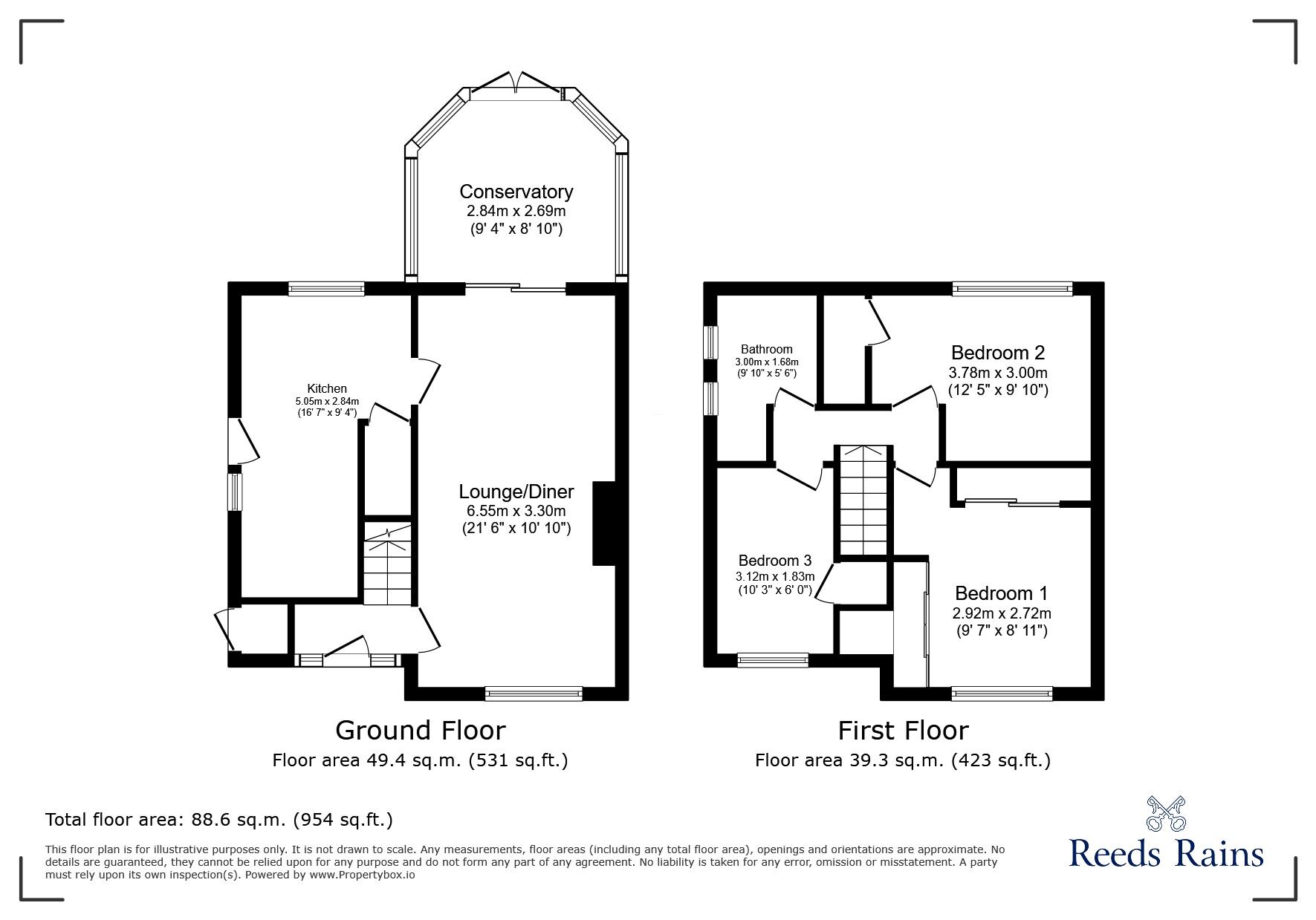 Floorplan of 3 bedroom Semi Detached House for sale, Sheldrake Road, Castleford, West Yorkshire, WF10
