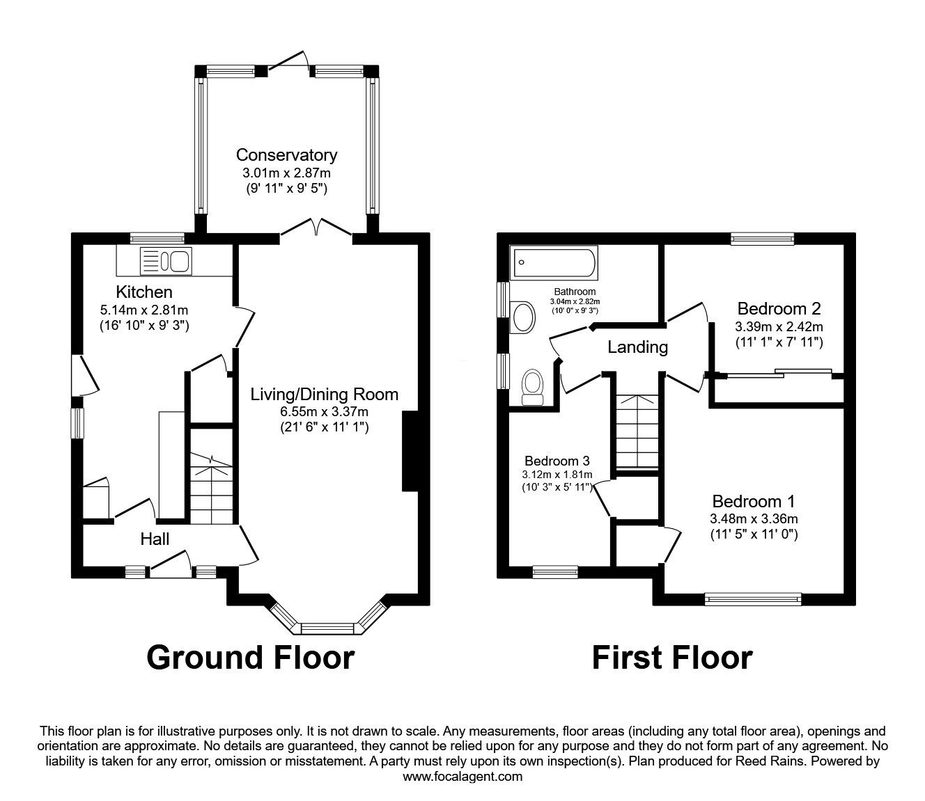 Floorplan of 3 bedroom Semi Detached House for sale, Watling Road, Castleford, West Yorkshire, WF10