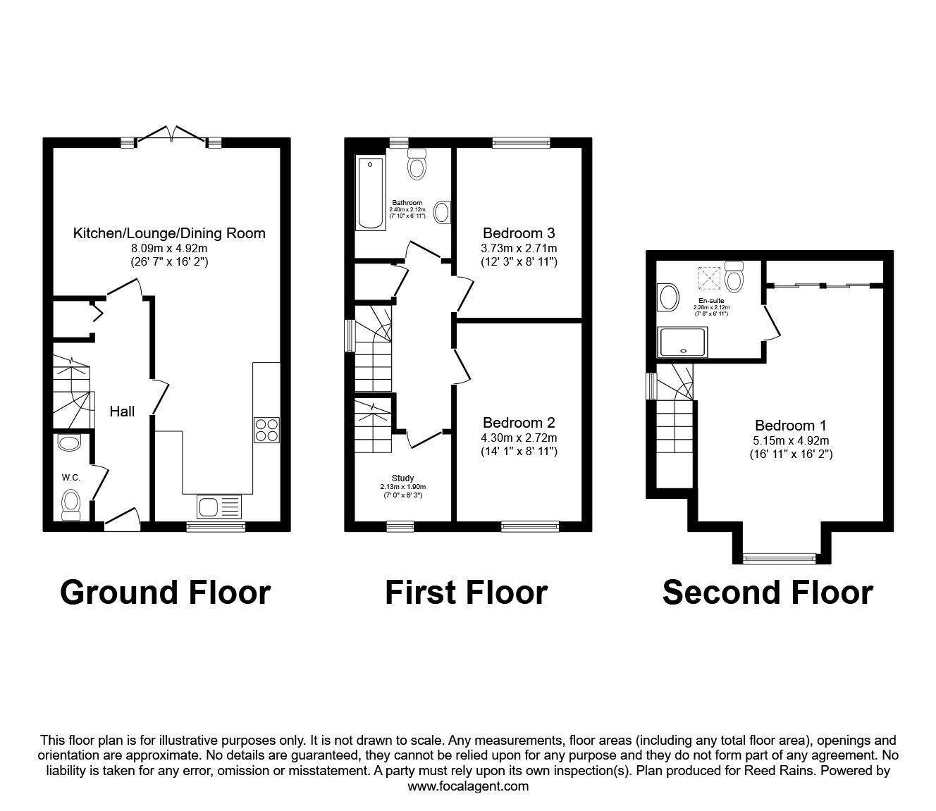 Floorplan of 3 bedroom Semi Detached House for sale, Ascot Drive, Castleford, West Yorkshire, WF10