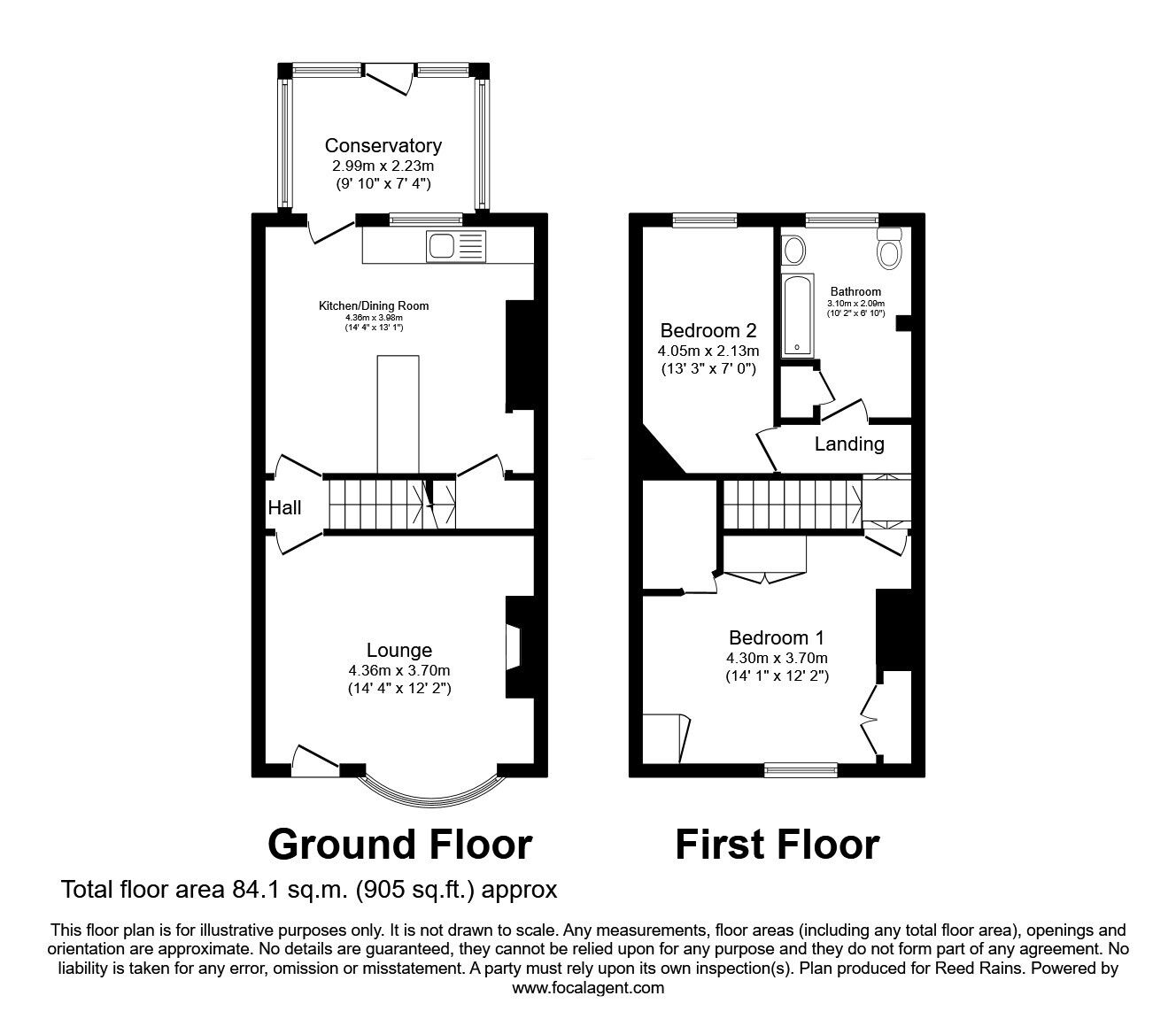 Floorplan of 2 bedroom Mid Terrace House for sale, Morrison Street, Castleford, West Yorkshire, WF10