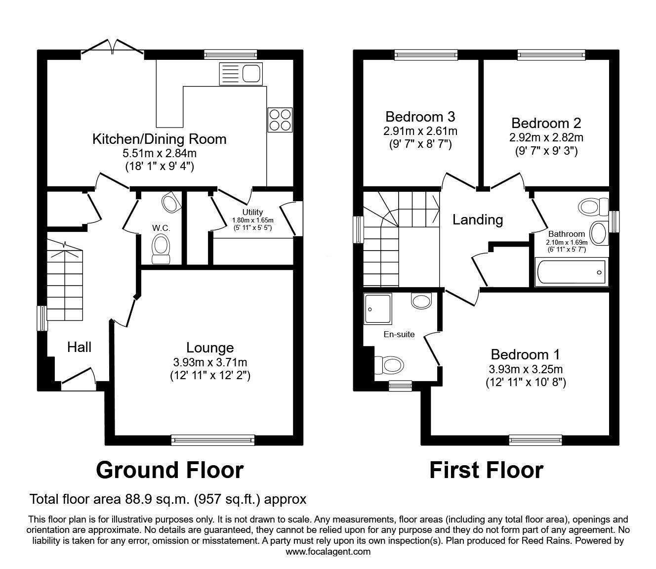 Floorplan of 3 bedroom Detached House for sale, Woolley Hart Way, Castleford, West Yorkshire, WF10