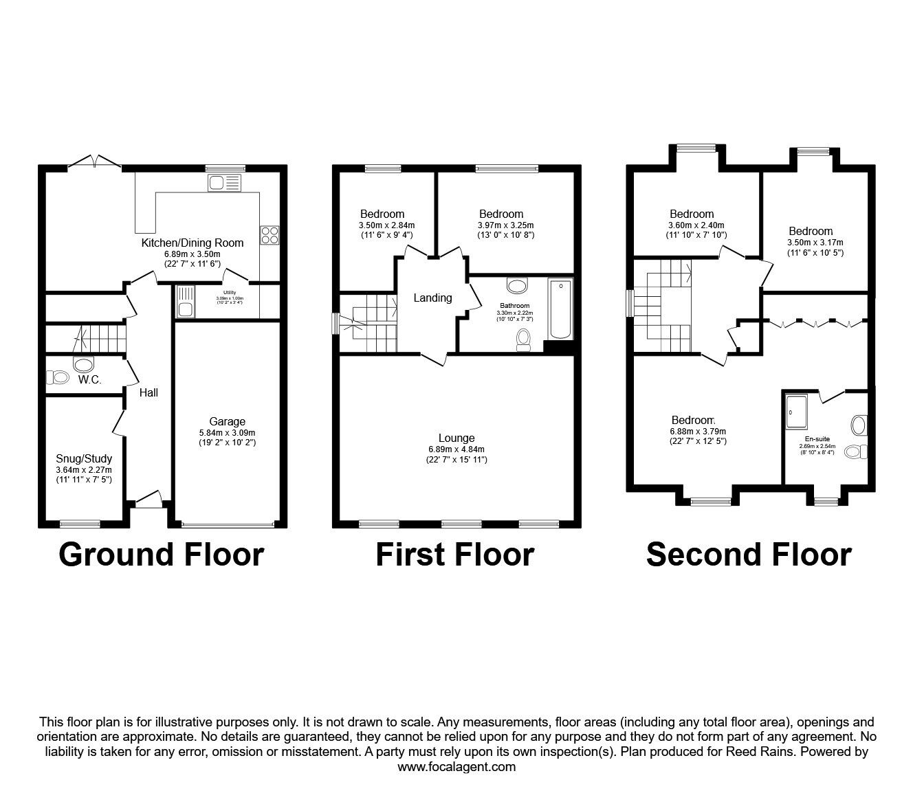 Floorplan of 5 bedroom Detached House to rent, Colclough Close, Castleford, West Yorkshire, WF10