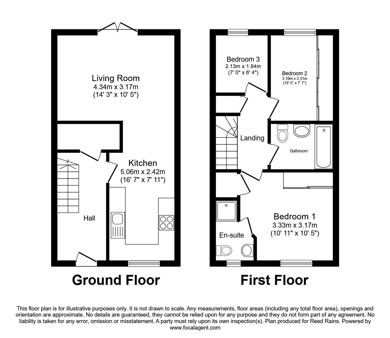 Floorplan of 3 bedroom Semi Detached House for sale, Fallbrook Road, Castleford, West Yorkshire, WF10