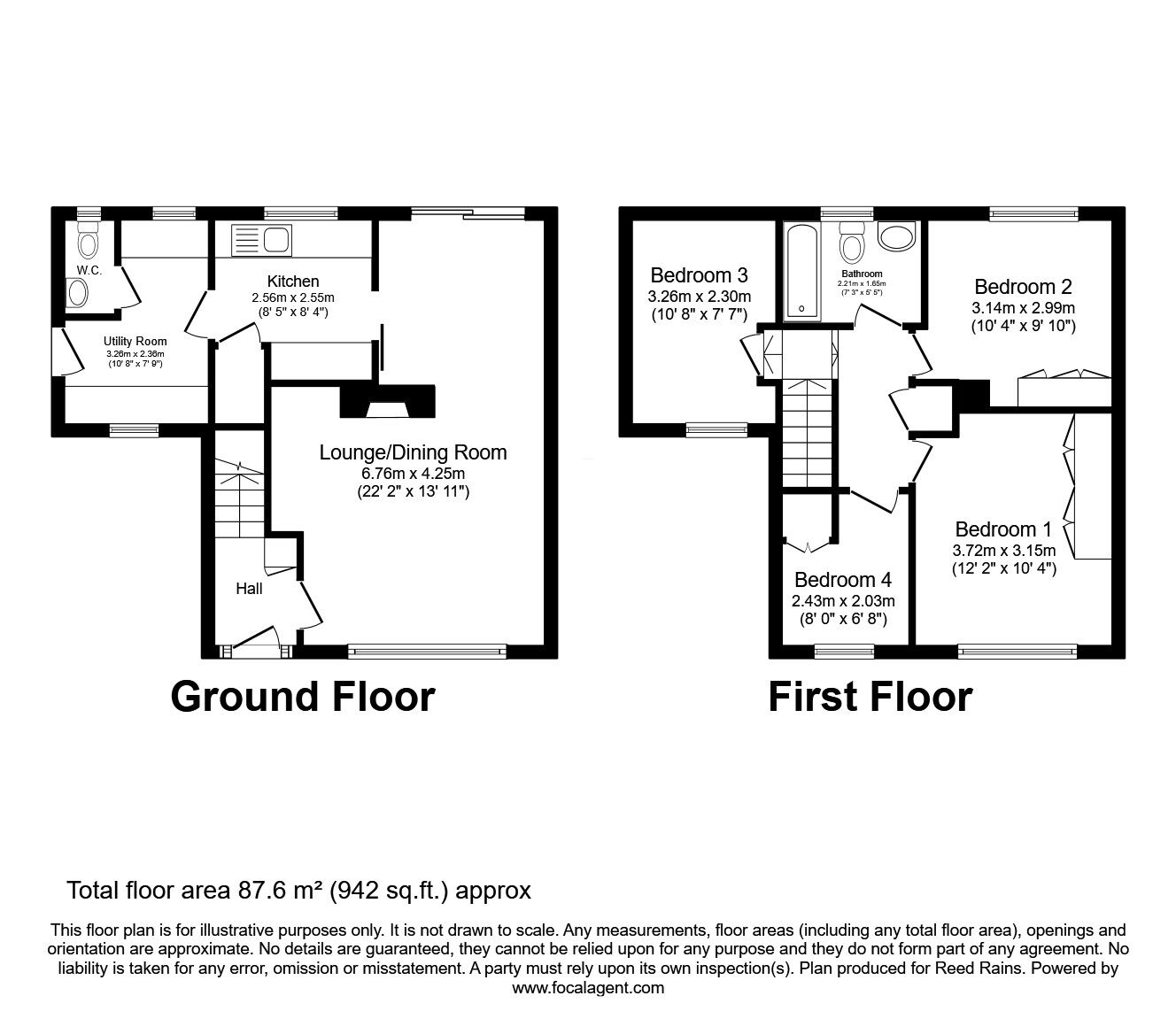 Floorplan of 4 bedroom Semi Detached House to rent, Bramham Road, Castleford, West Yorkshire, WF10