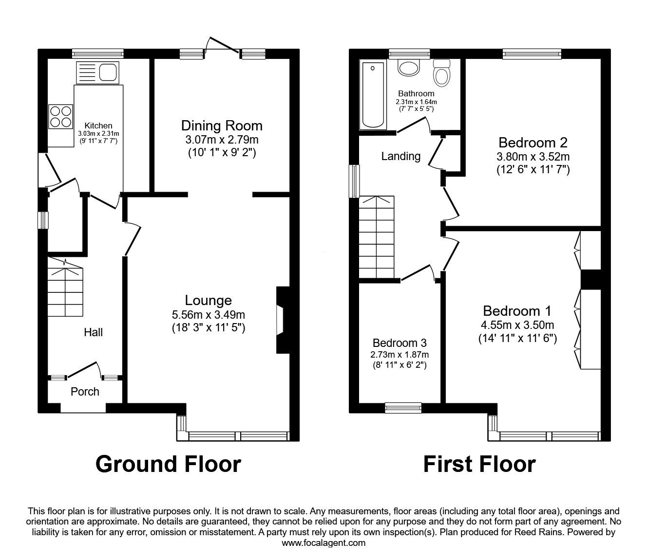 Floorplan of 3 bedroom Semi Detached House for sale, Park View, Castleford, West Yorkshire, WF10