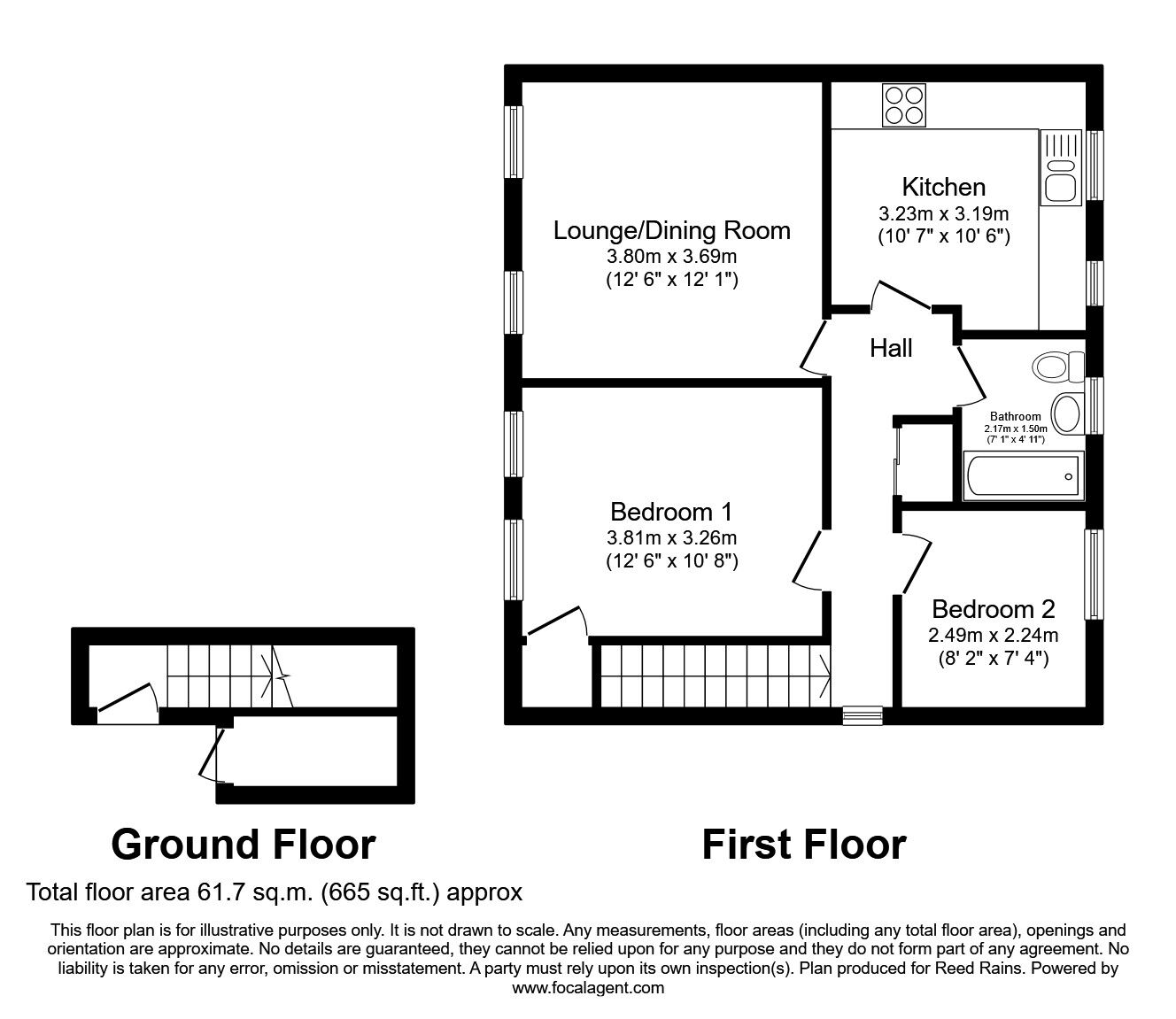 Floorplan of 2 bedroom  Flat to rent, Pine Close, Castleford, West Yorkshire, WF10