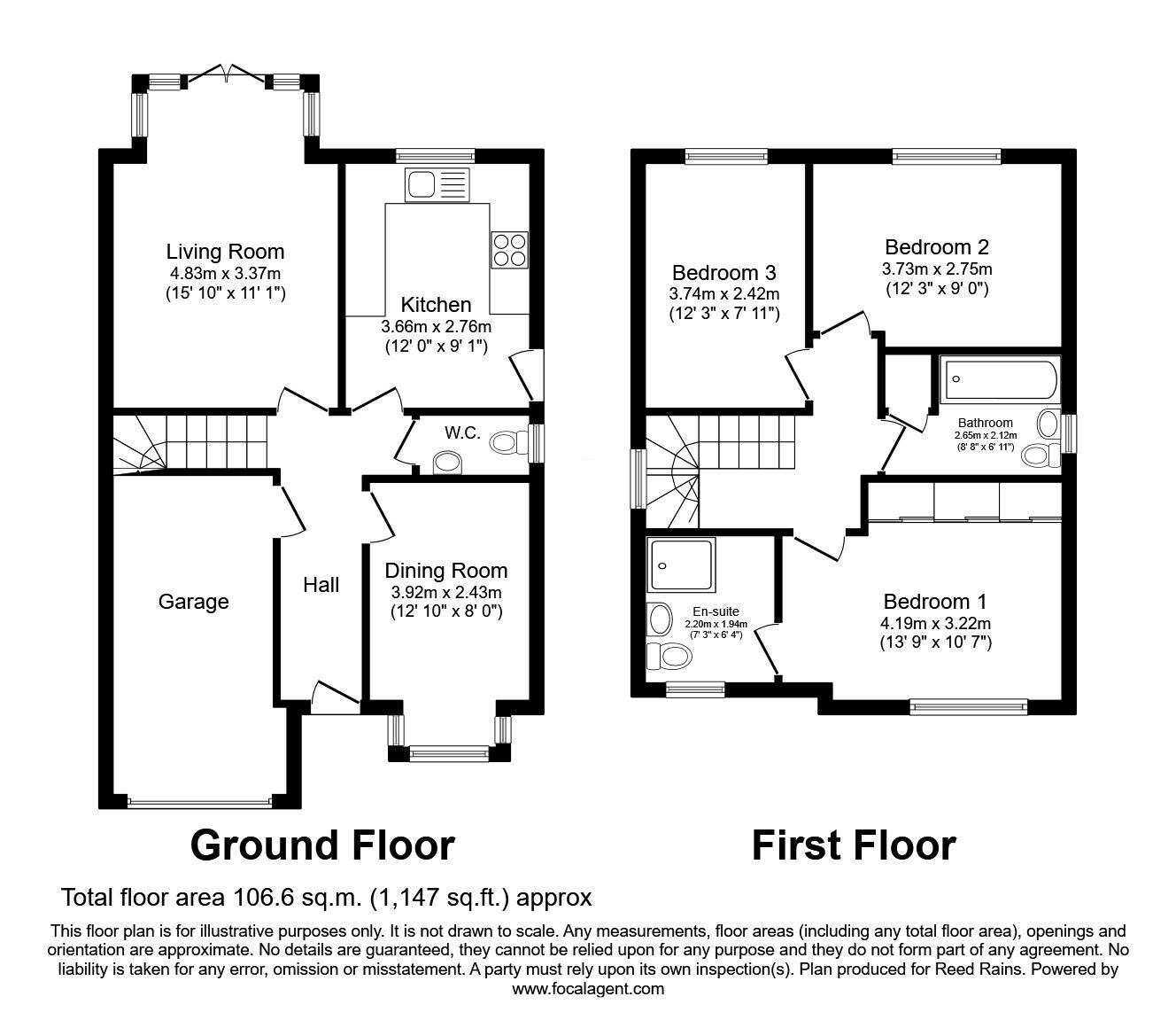 Floorplan of 3 bedroom Detached House for sale, Netherwood Avenue, Castleford, West Yorkshire, WF10