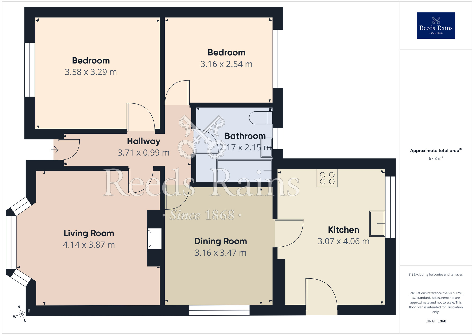 Floorplan of 2 bedroom Semi Detached Bungalow for sale, Hillcrest Drive, Castleford, West Yorkshire, WF10