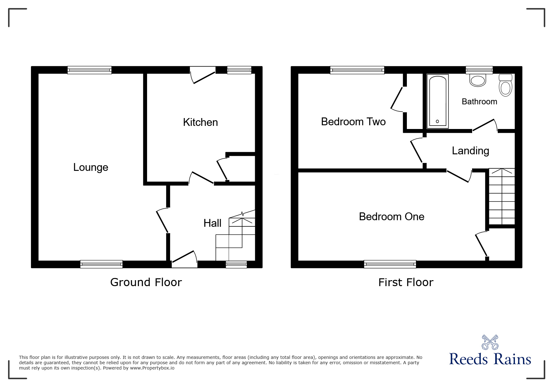 Floorplan of 2 bedroom Mid Terrace House for sale, Grasmere Close, Castleford, West Yorkshire, WF10