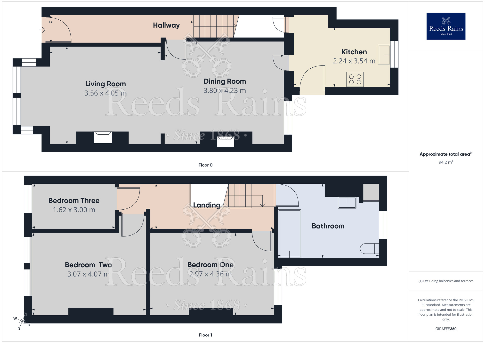 Floorplan of 3 bedroom Mid Terrace House to rent, Pontefract Road, Castleford, West Yorkshire, WF10