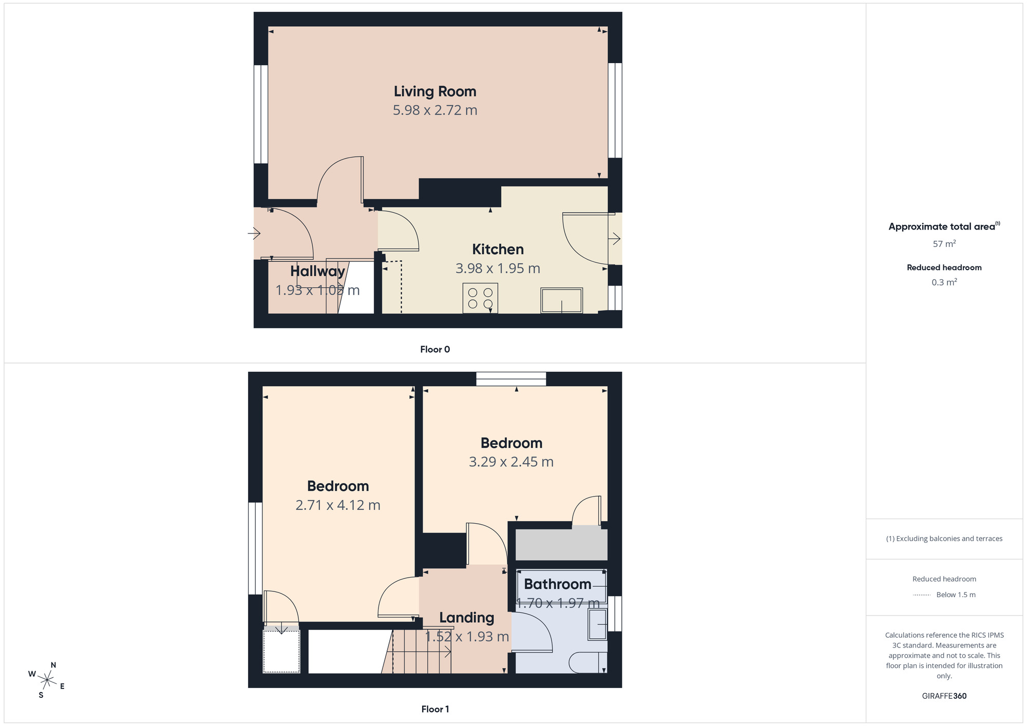 Floorplan of 2 bedroom Semi Detached House for sale, Cumberland Road, Castleford, West Yorkshire, WF10