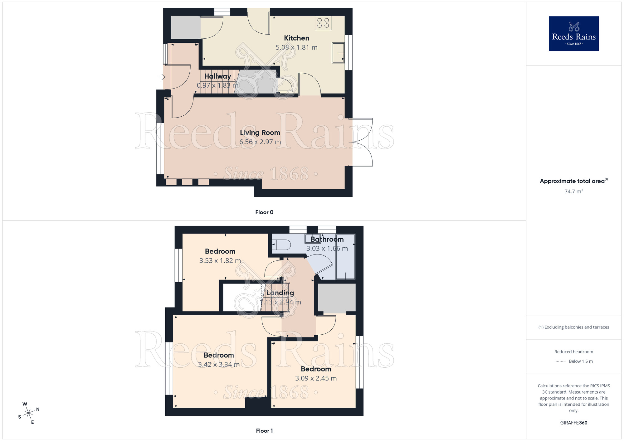 Floorplan of 3 bedroom Semi Detached House for sale, Cumberland Road, Castleford, West Yorkshire, WF10