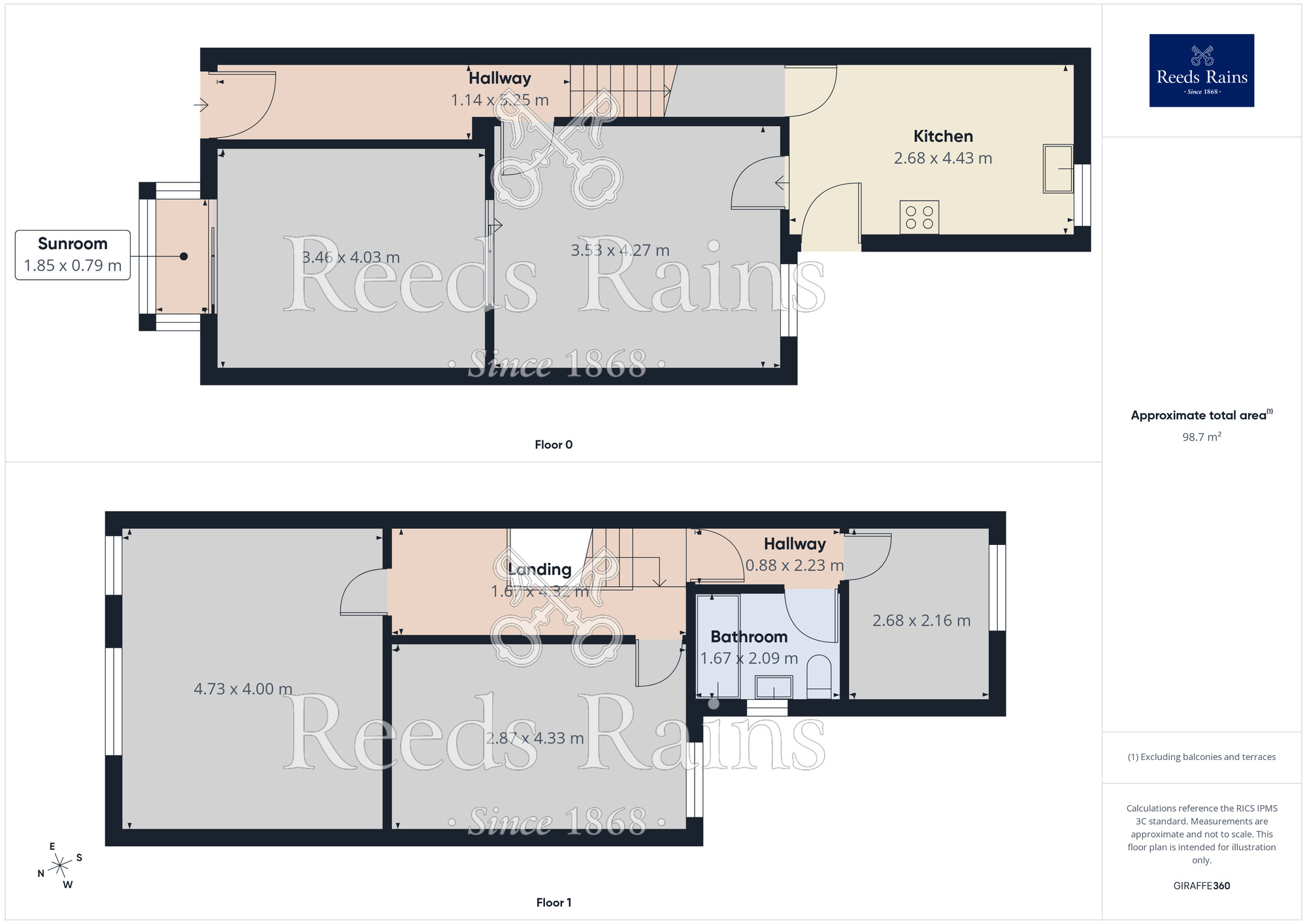 Floorplan of 3 bedroom Mid Terrace House for sale, Front Street, Castleford, West Yorkshire, WF10