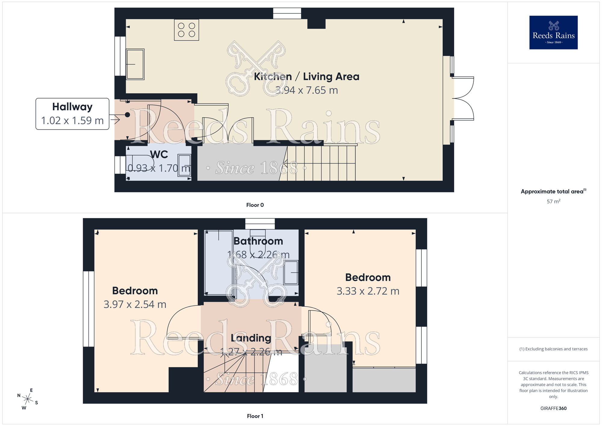 Floorplan of 2 bedroom Semi Detached House for sale, Park Way, Castleford, West Yorkshire, WF10