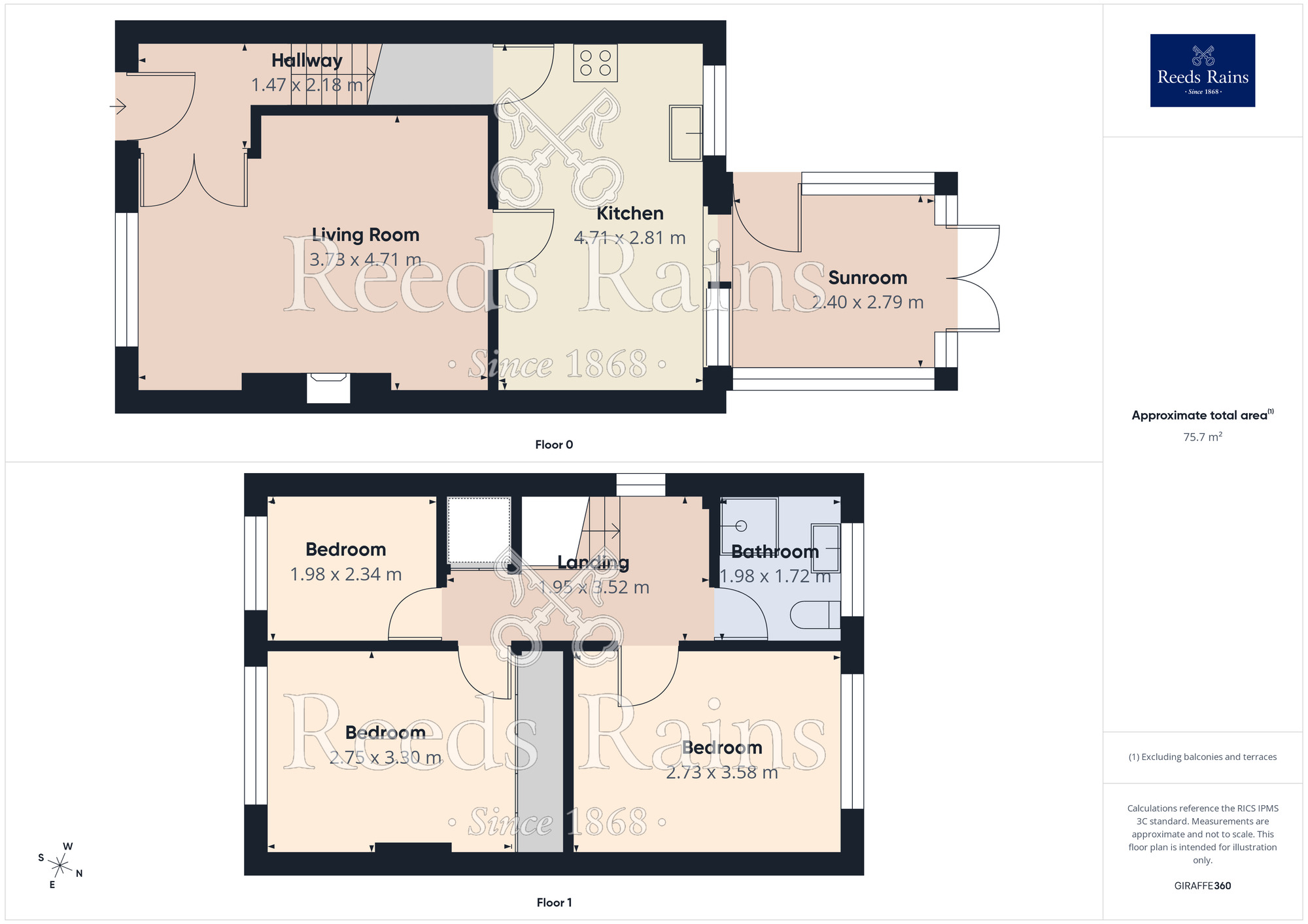 Floorplan of 3 bedroom Semi Detached House for sale, Kendal Close, Castleford, West Yorkshire, WF10