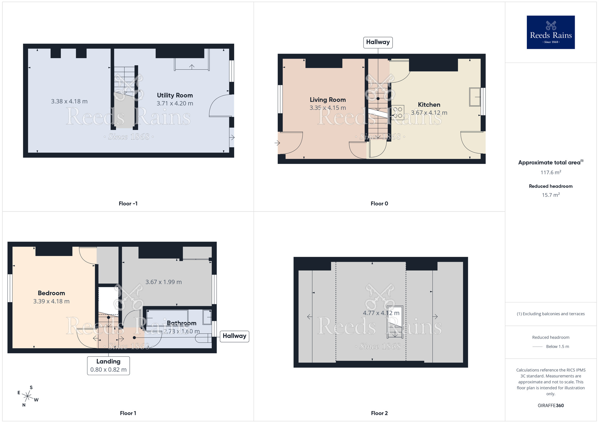 Floorplan of 2 bedroom Mid Terrace House for sale, Denton Terrace, Castleford, West Yorkshire, WF10