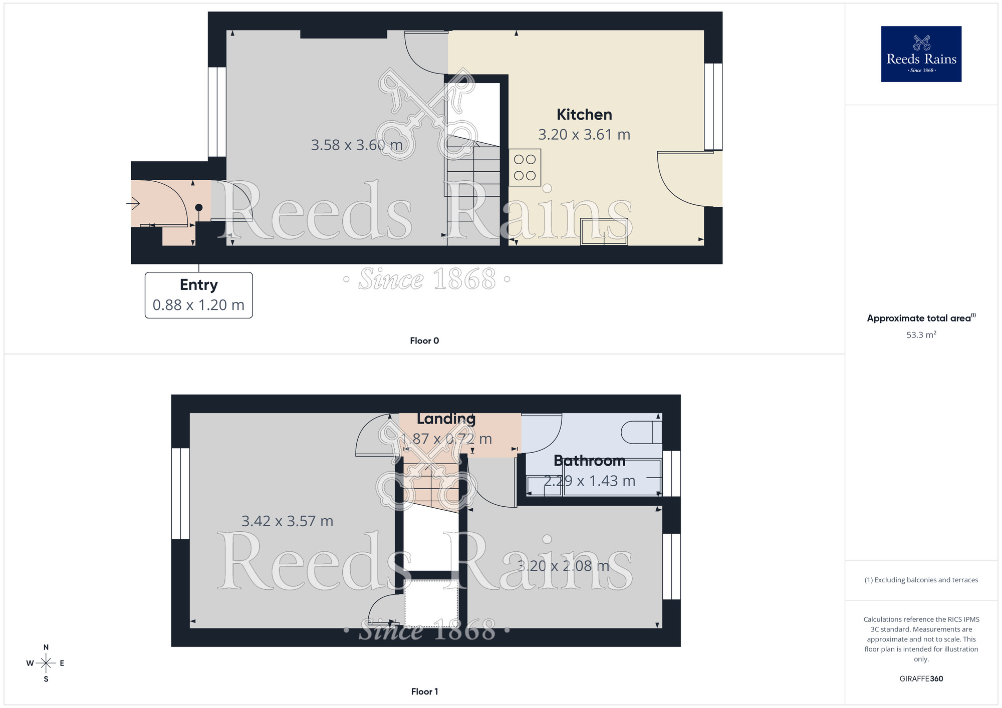 Floorplan of 2 bedroom Mid Terrace House for sale, Edendale, Castleford, West Yorkshire, WF10