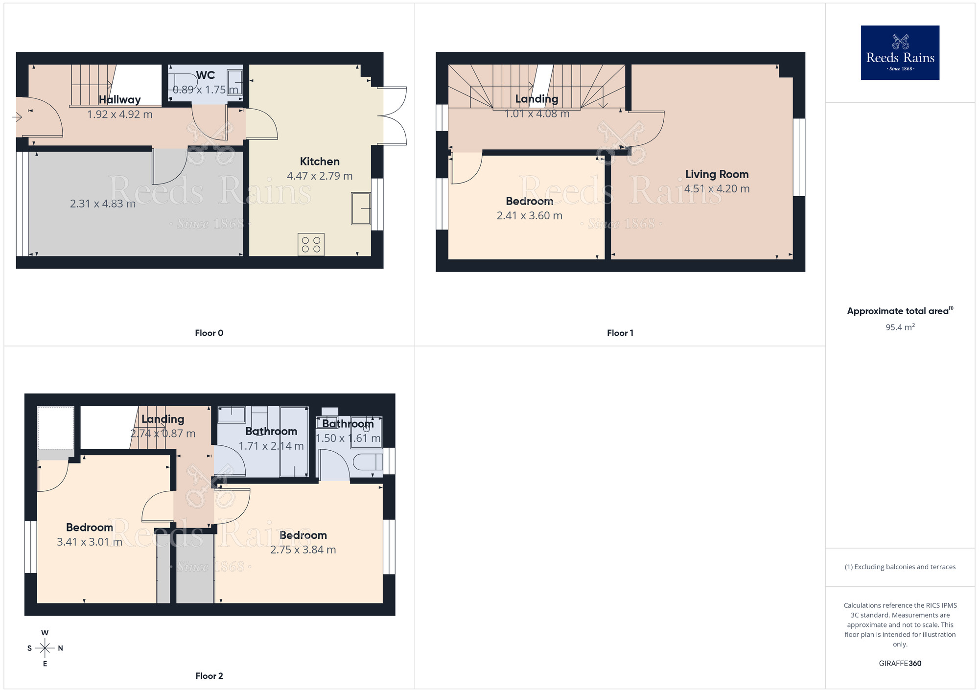 Floorplan of 3 bedroom Mid Terrace House for sale, Mill Place, Castleford, West Yorkshire, WF10