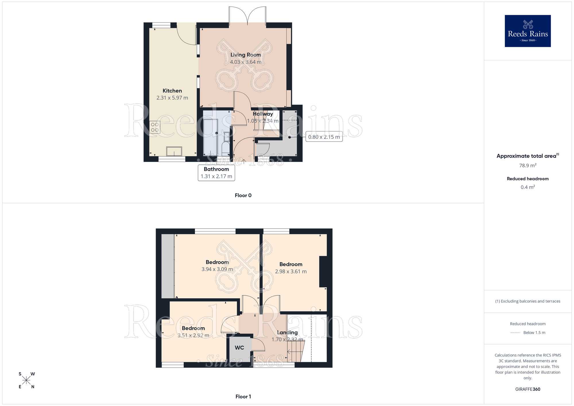 Floorplan of 3 bedroom Mid Terrace House for sale, Ashlar Grove, Castleford, West Yorkshire, WF10