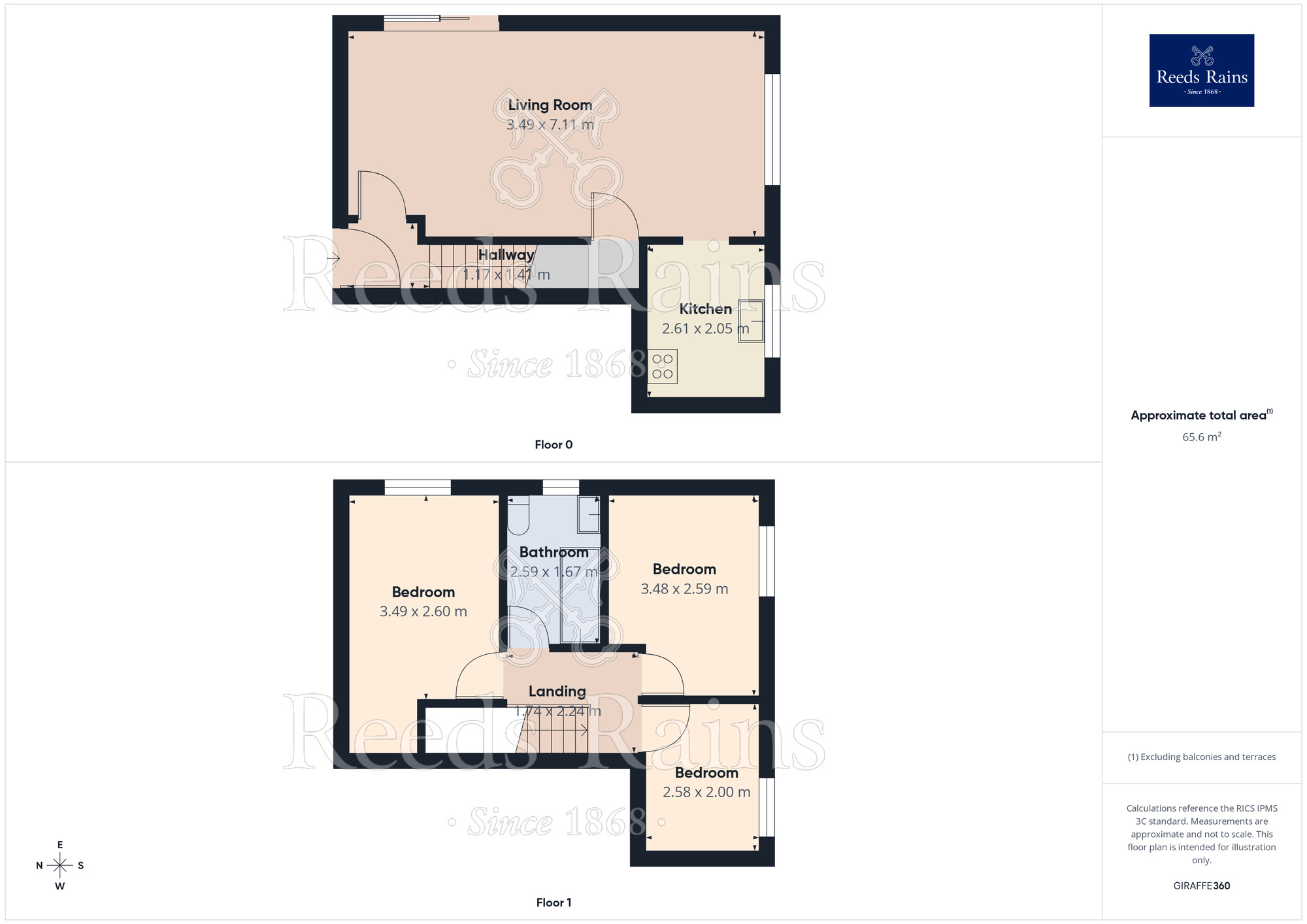 Floorplan of 3 bedroom Detached House for sale, Hall Court, Brotherton, North Yorkshire, WF11