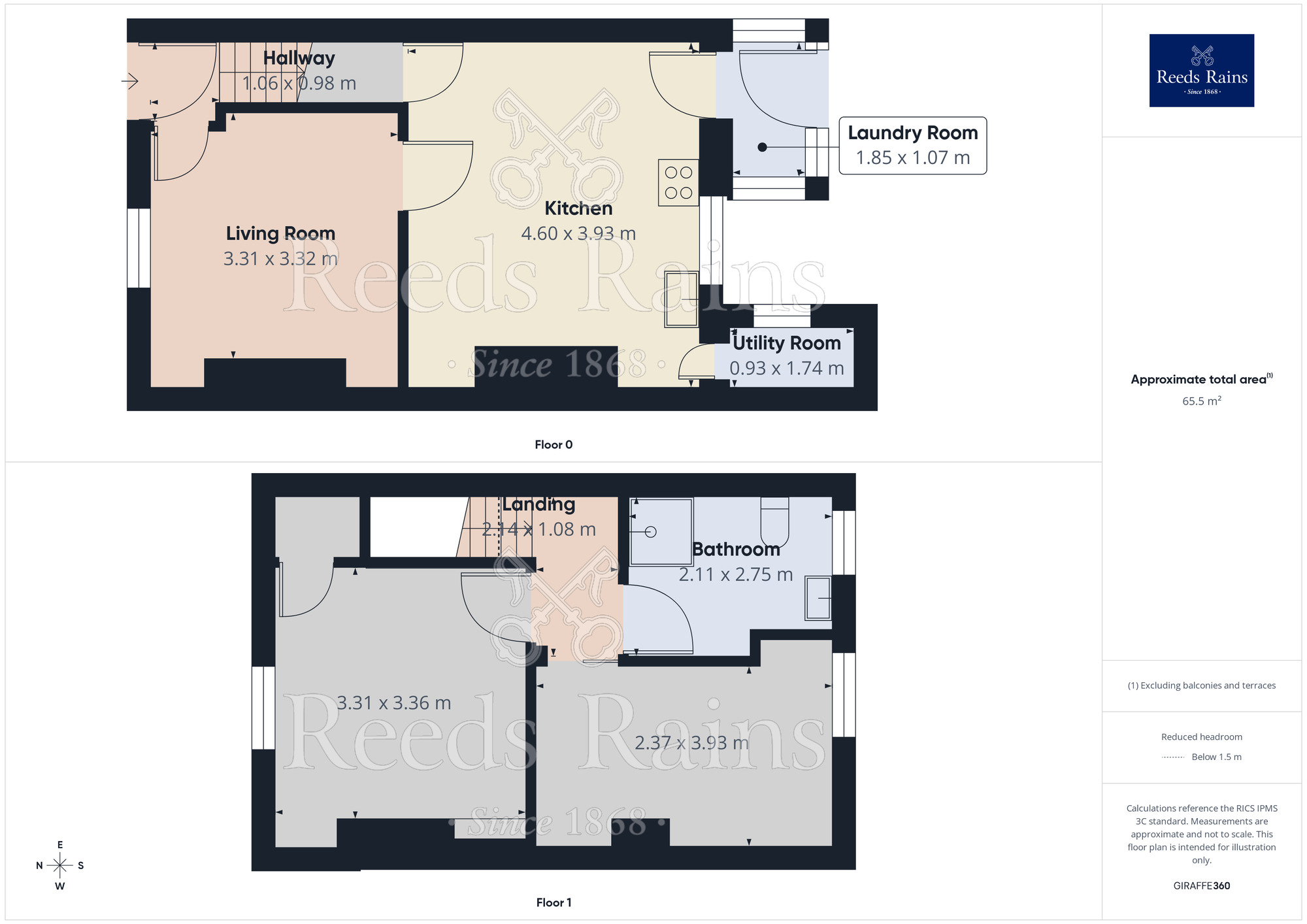 Floorplan of 2 bedroom Mid Terrace House for sale, Brook Street, Castleford, West Yorkshire, WF10