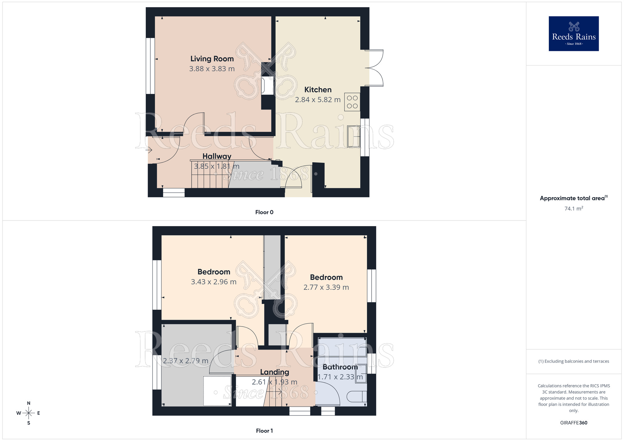 Floorplan of 3 bedroom Semi Detached House for sale, Kendal Drive, Castleford, West Yorkshire, WF10