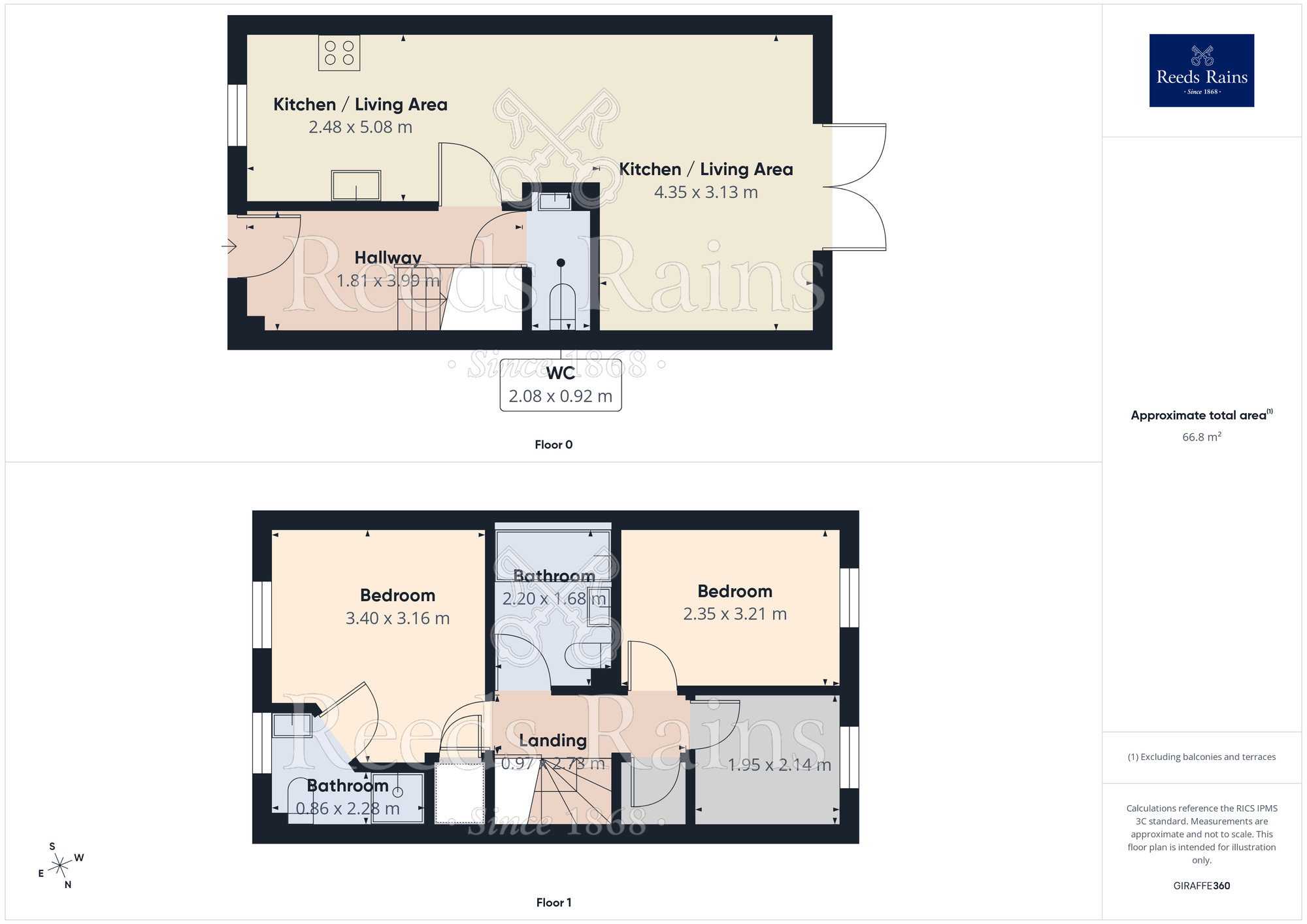 Floorplan of 3 bedroom Semi Detached House for sale, Fallbrook Road, Castleford, West Yorkshire, WF10