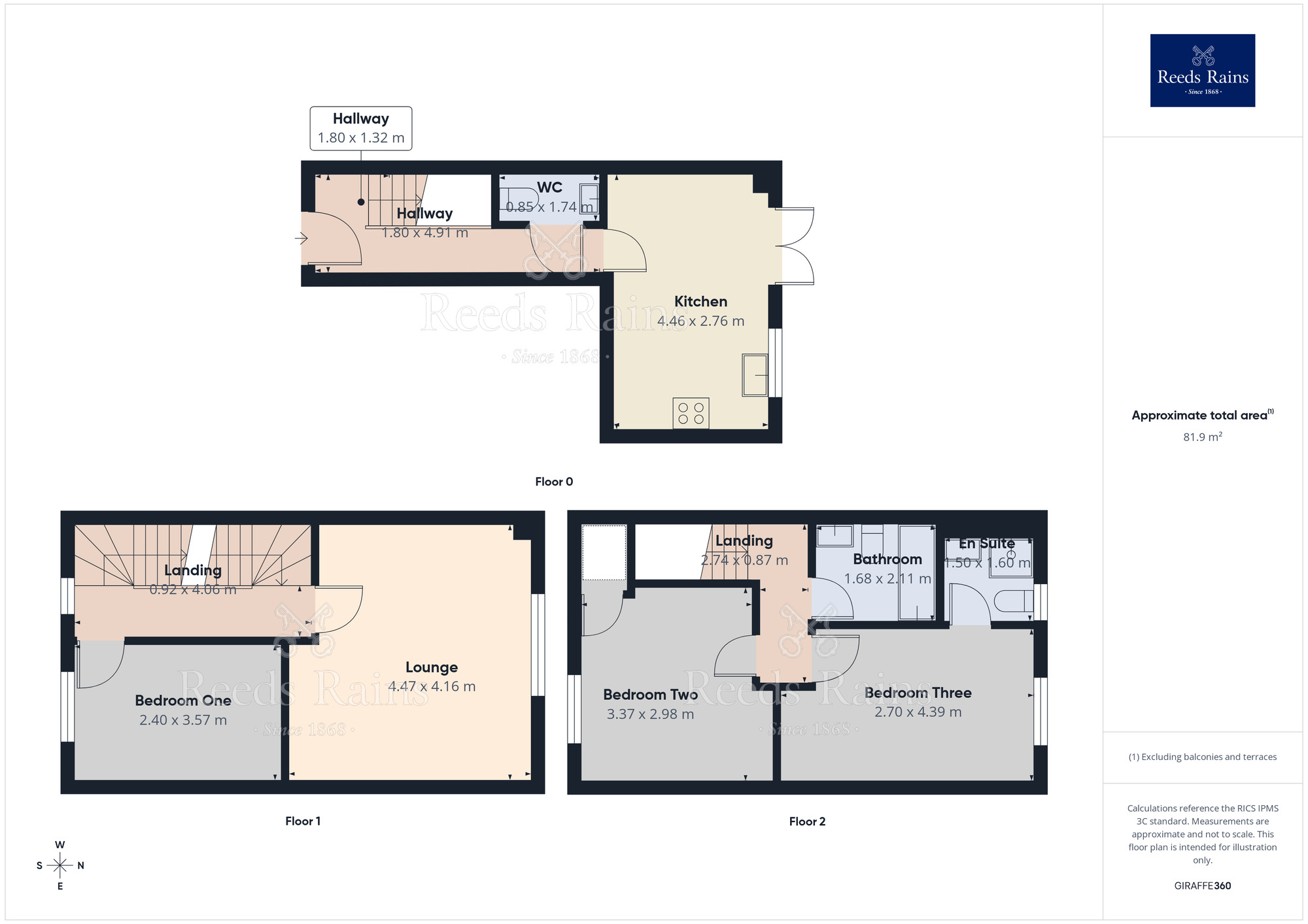 Floorplan of 3 bedroom Mid Terrace House to rent, Mill Place, Castleford, West Yorkshire, WF10