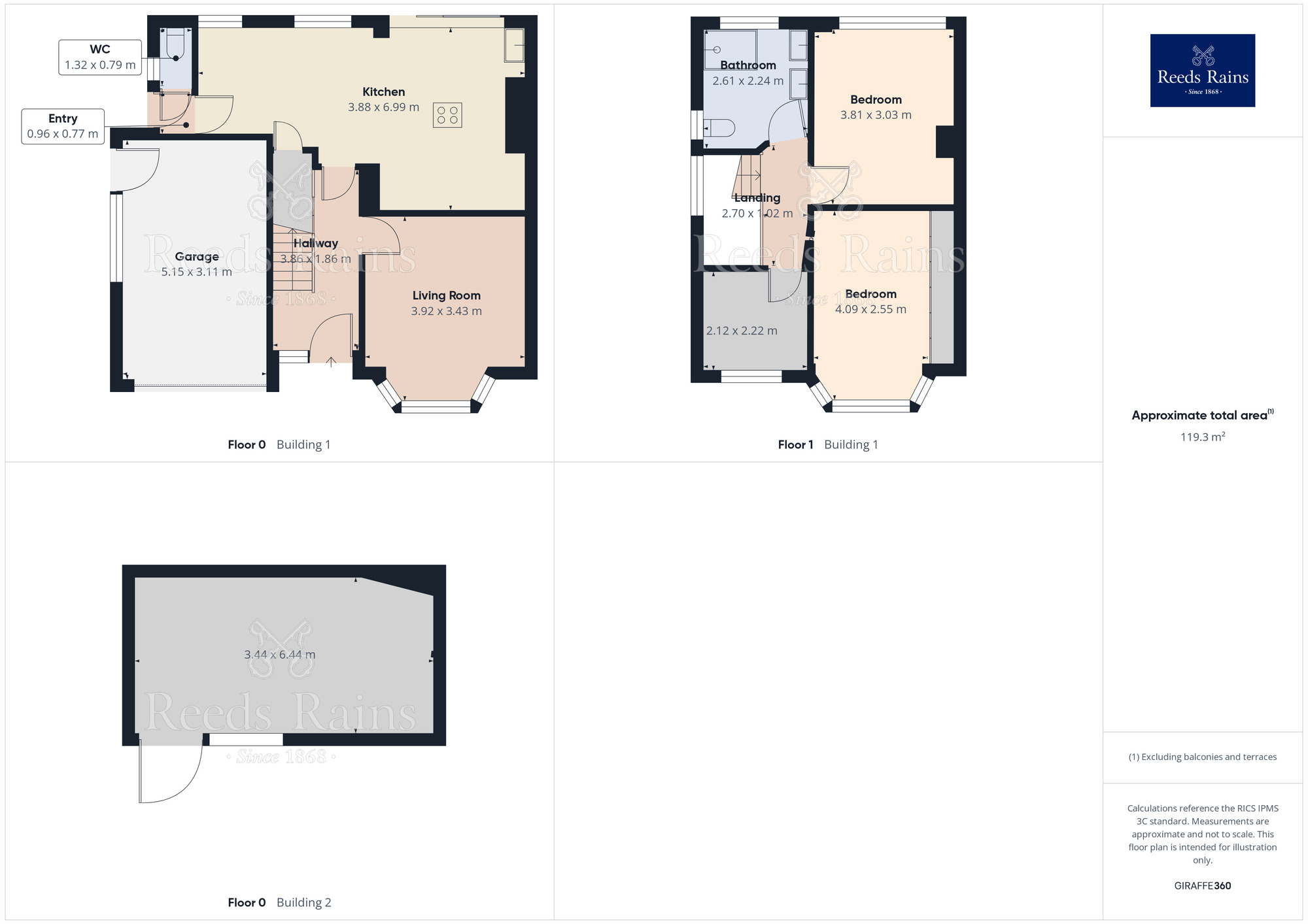 Floorplan of 3 bedroom Semi Detached House for sale, Kendal Drive, Castleford, West Yorkshire, WF10