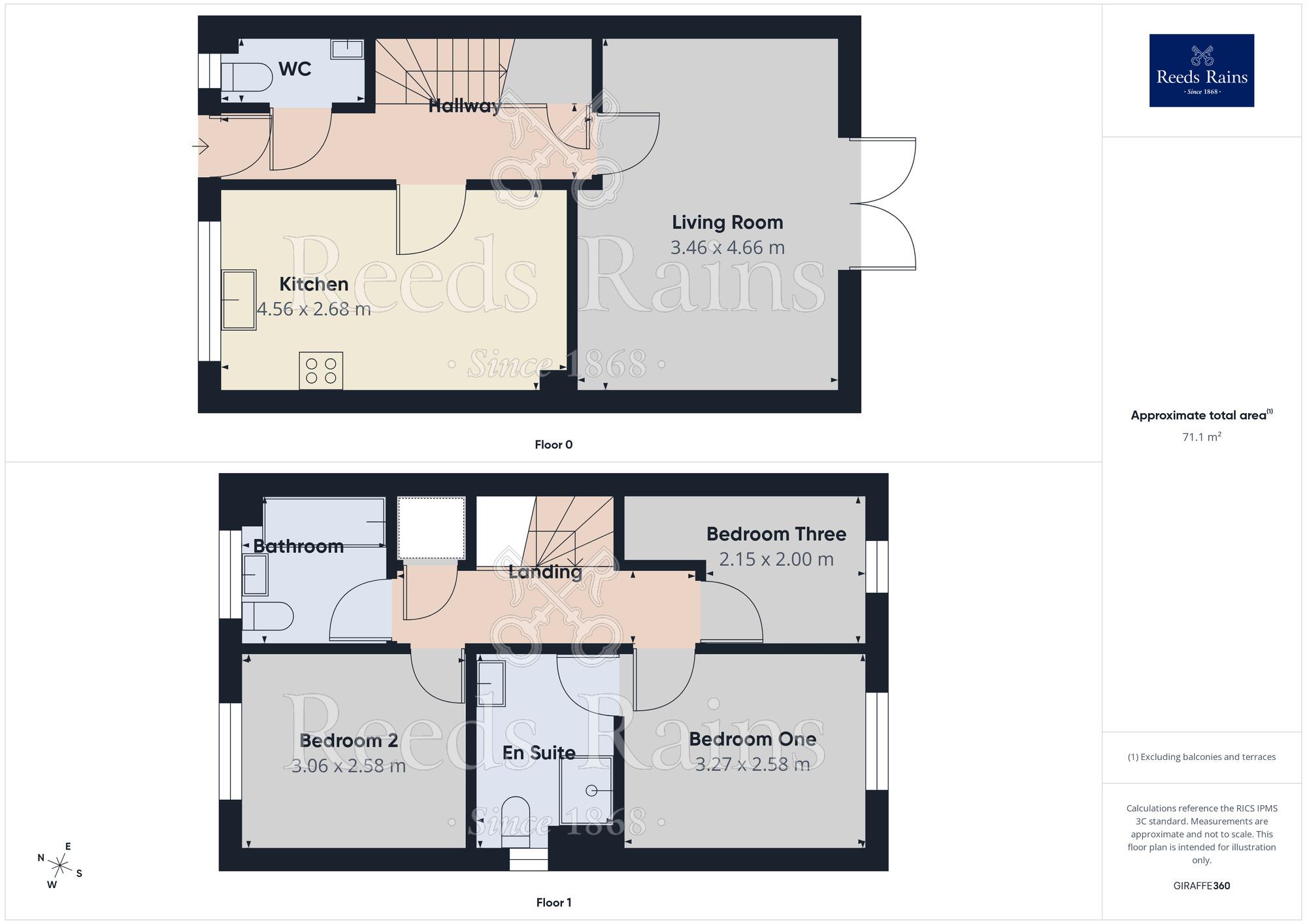 Floorplan of 3 bedroom Semi Detached House to rent, Keepers Rise, Hemsworth, West Yorkshire, WF9