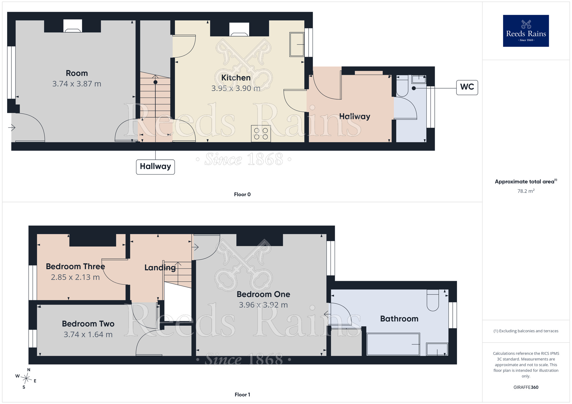 Floorplan of 3 bedroom Mid Terrace House to rent, Rhodes Street, Castleford, West Yorkshire, WF10