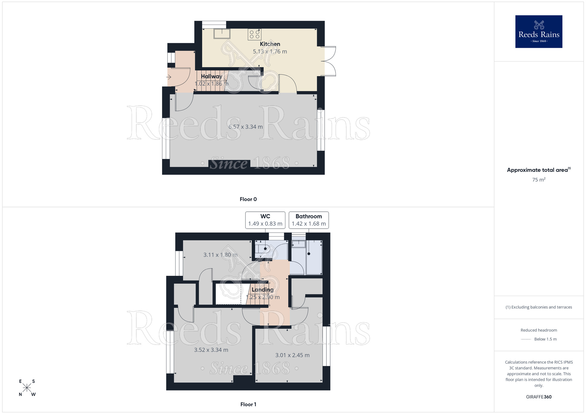 Floorplan of 3 bedroom Semi Detached House for sale, Ambleside Road, Castleford, West Yorkshire, WF10