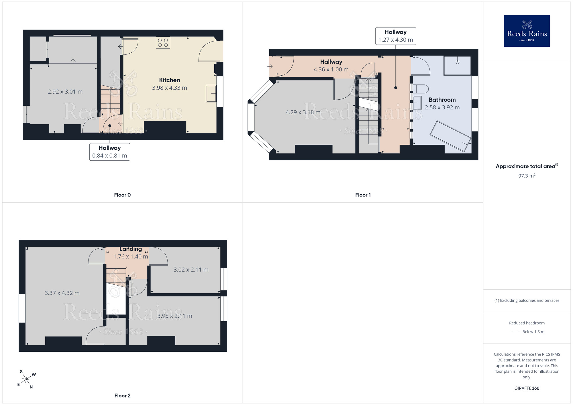 Floorplan of 3 bedroom Mid Terrace House for sale, Churchfield Lane, Castleford, West Yorkshire, WF10