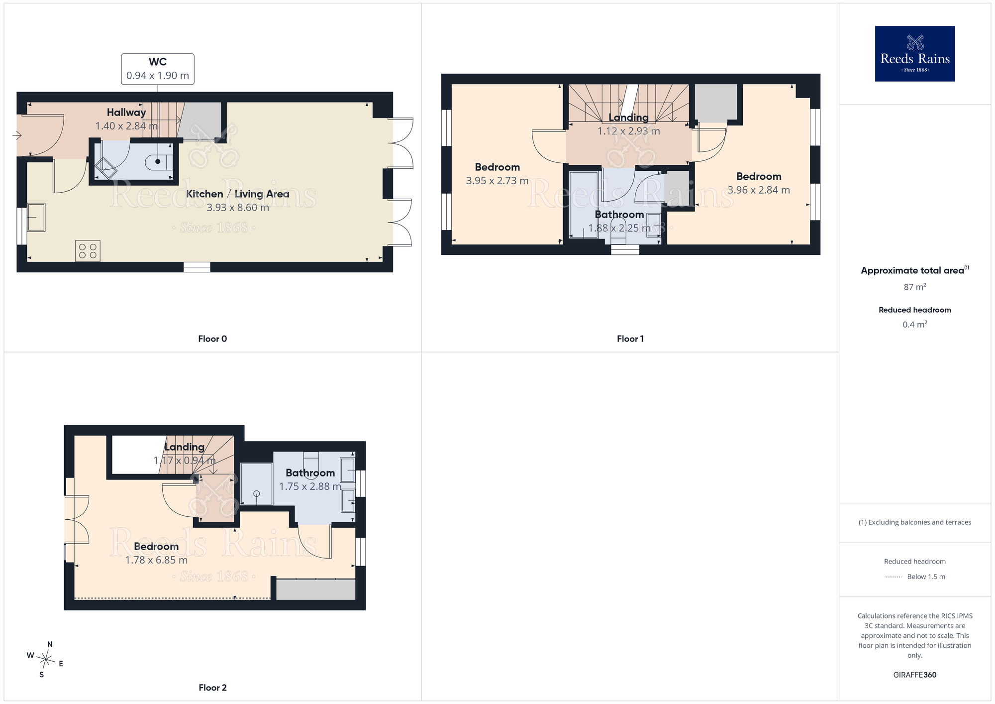 Floorplan of 3 bedroom Semi Detached House for sale, Cinder Lane, Castleford, West Yorkshire, WF10
