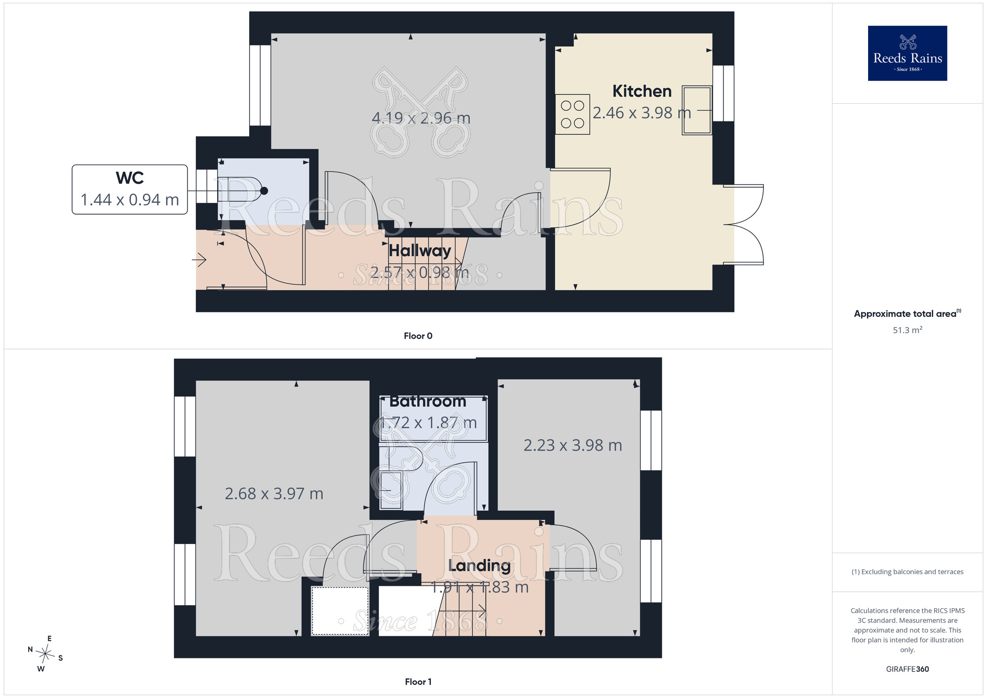 Floorplan of 2 bedroom Mid Terrace House for sale, Violet Close, Castleford, West Yorkshire, WF10