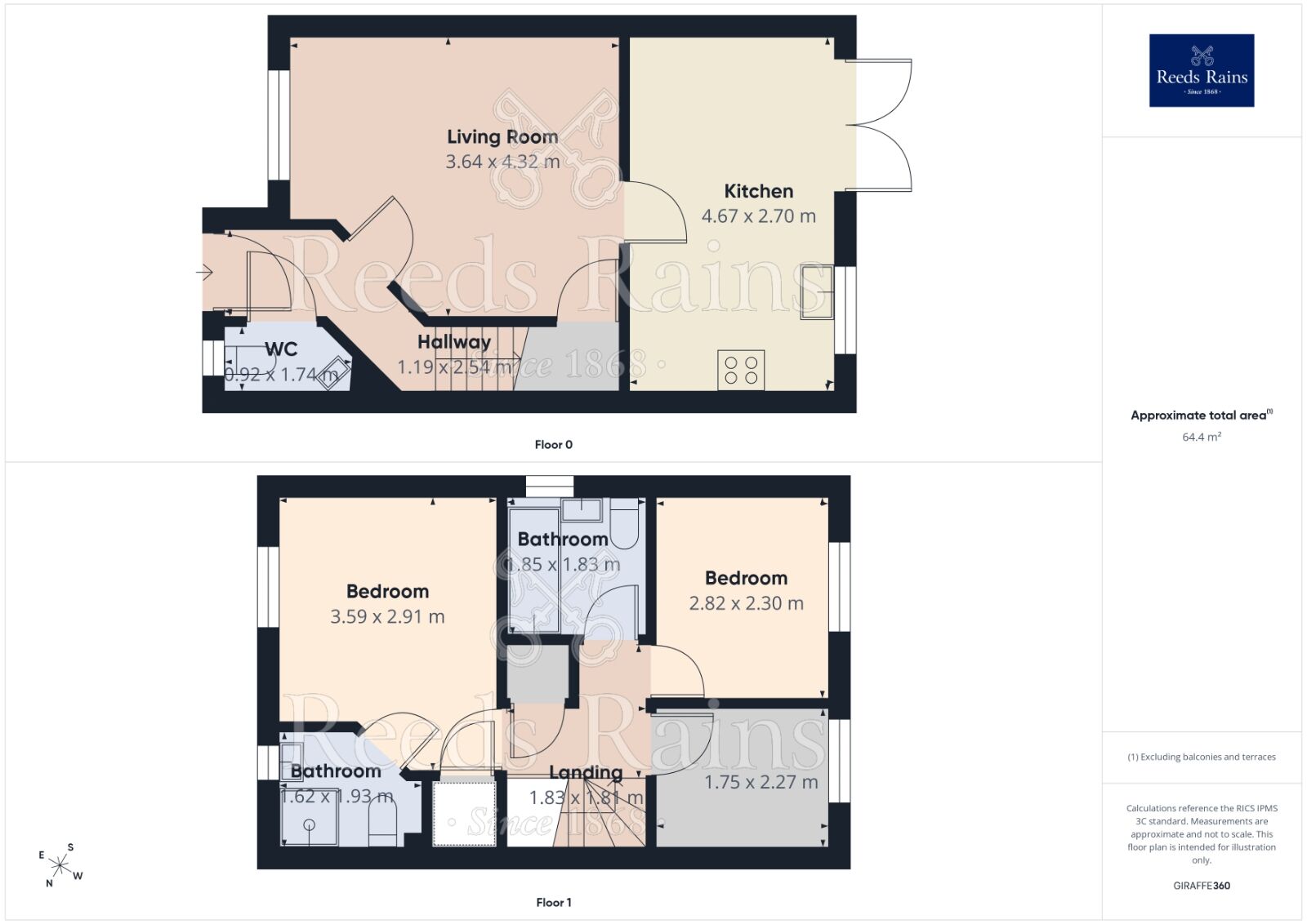 Floorplan of 3 bedroom Semi Detached House for sale, Lime Tree Close, Castleford, West Yorkshire, WF10