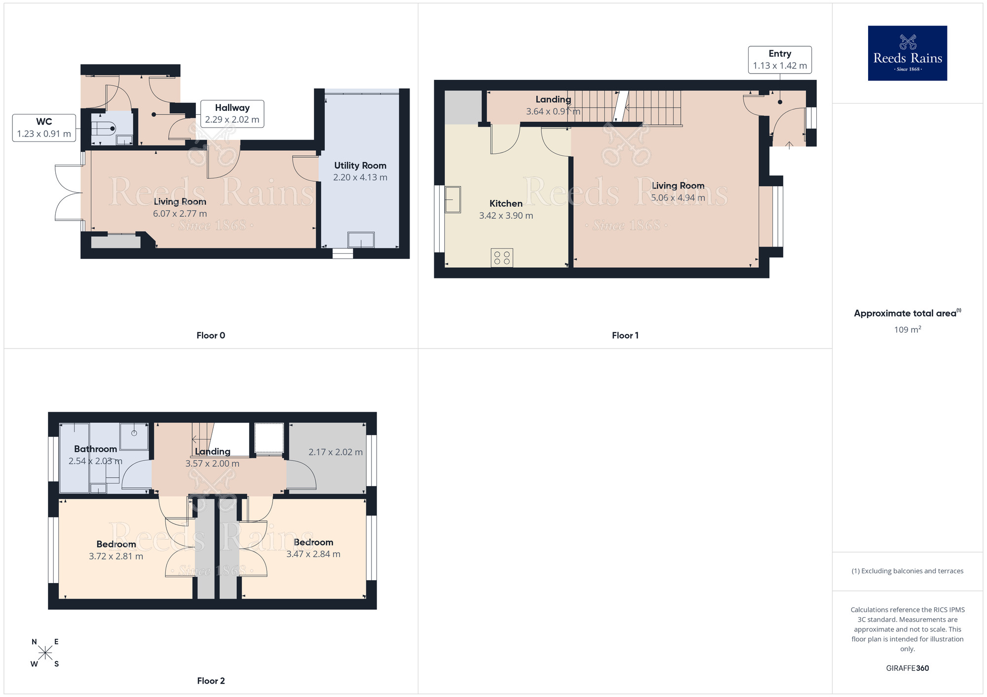 Floorplan of 3 bedroom Semi Detached House for sale, Church Fields Mews, Castleford, West Yorkshire, WF10