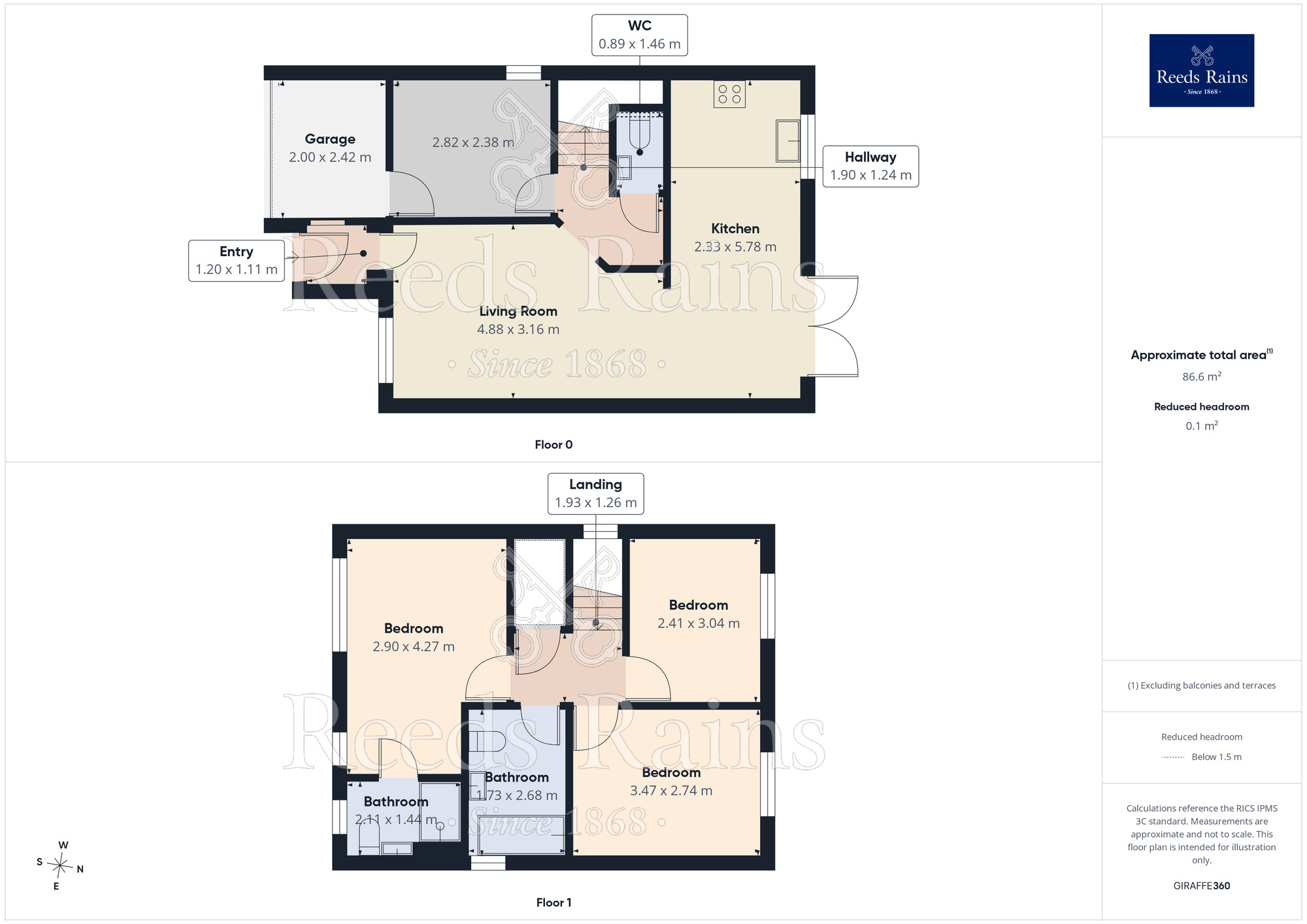 Floorplan of 3 bedroom Detached House for sale, Lumley Gardens, Castleford, West Yorkshire, WF10