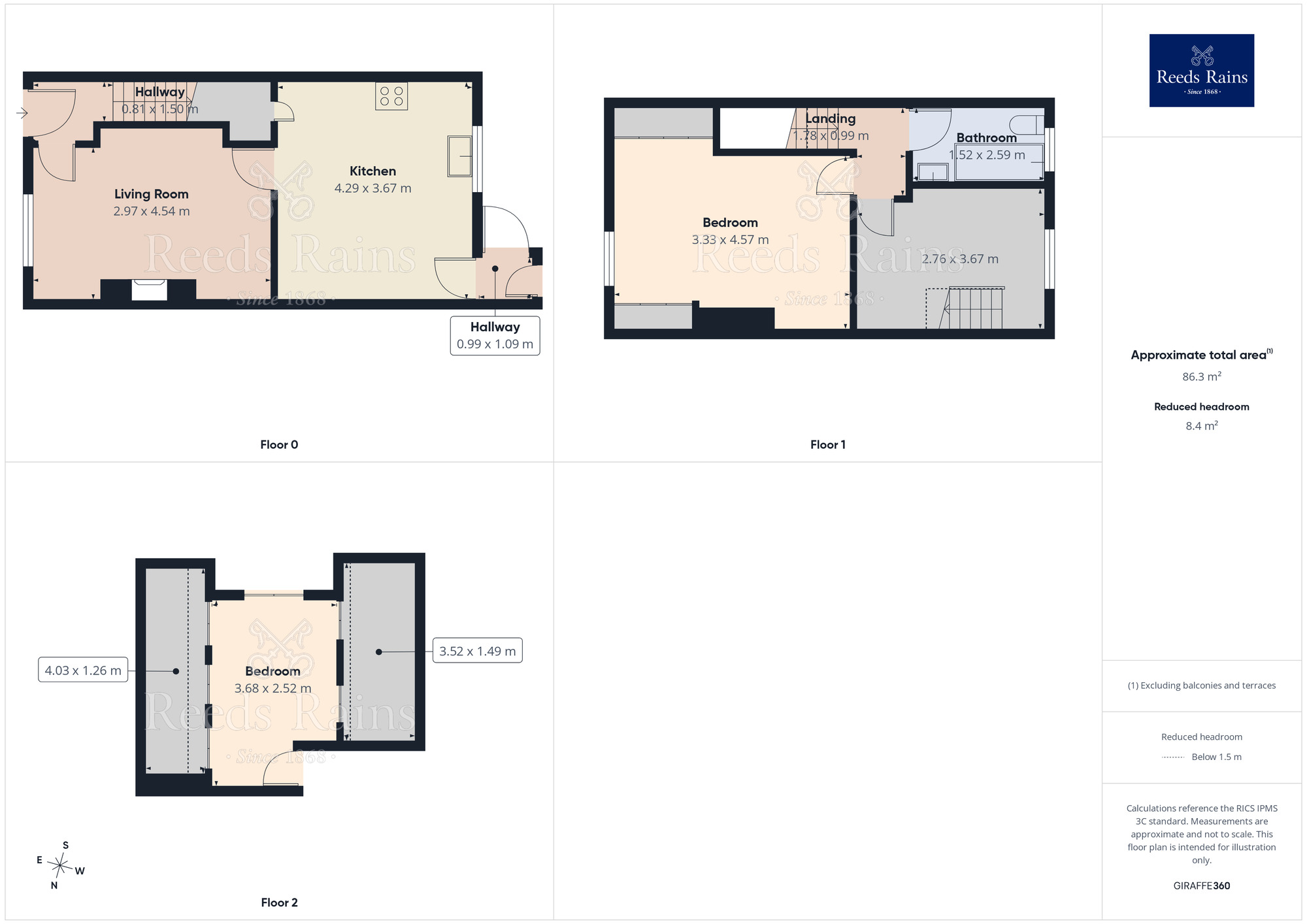Floorplan of 3 bedroom Mid Terrace House for sale, Briggs Avenue, Castleford, West Yorkshire, WF10