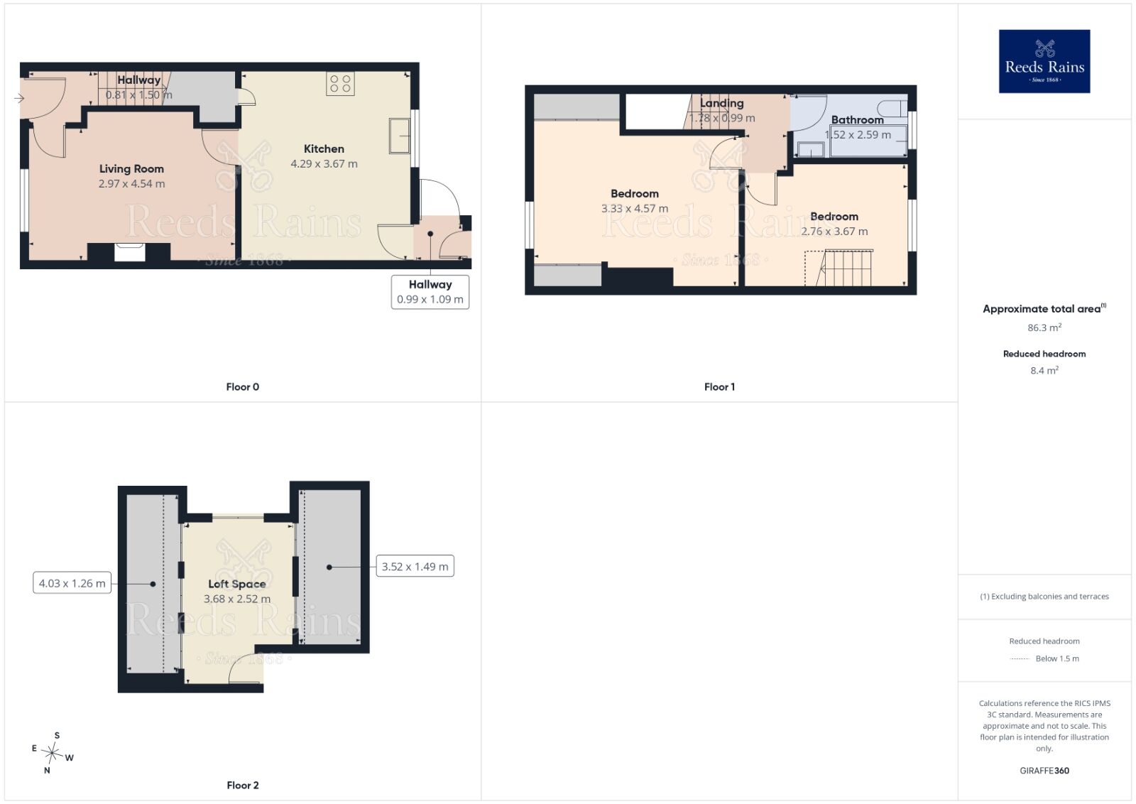 Floorplan of 2 bedroom Mid Terrace House for sale, Briggs Avenue, Castleford, West Yorkshire, WF10
