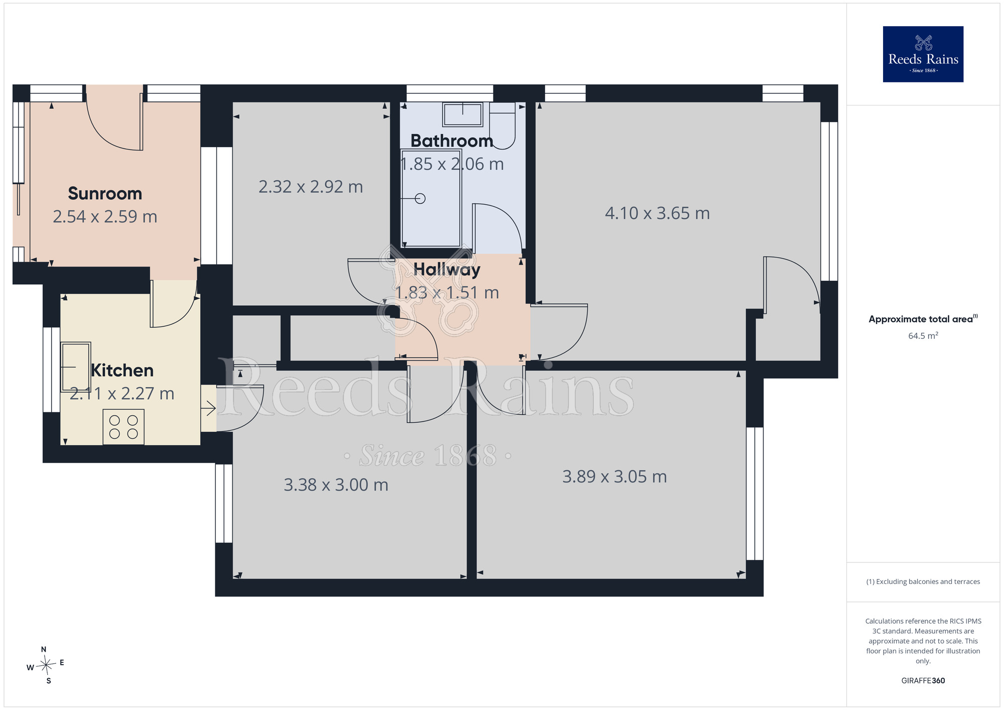 Floorplan of 2 bedroom Semi Detached Bungalow to rent, Pendas Walk, Leeds, West Yorkshire, LS15
