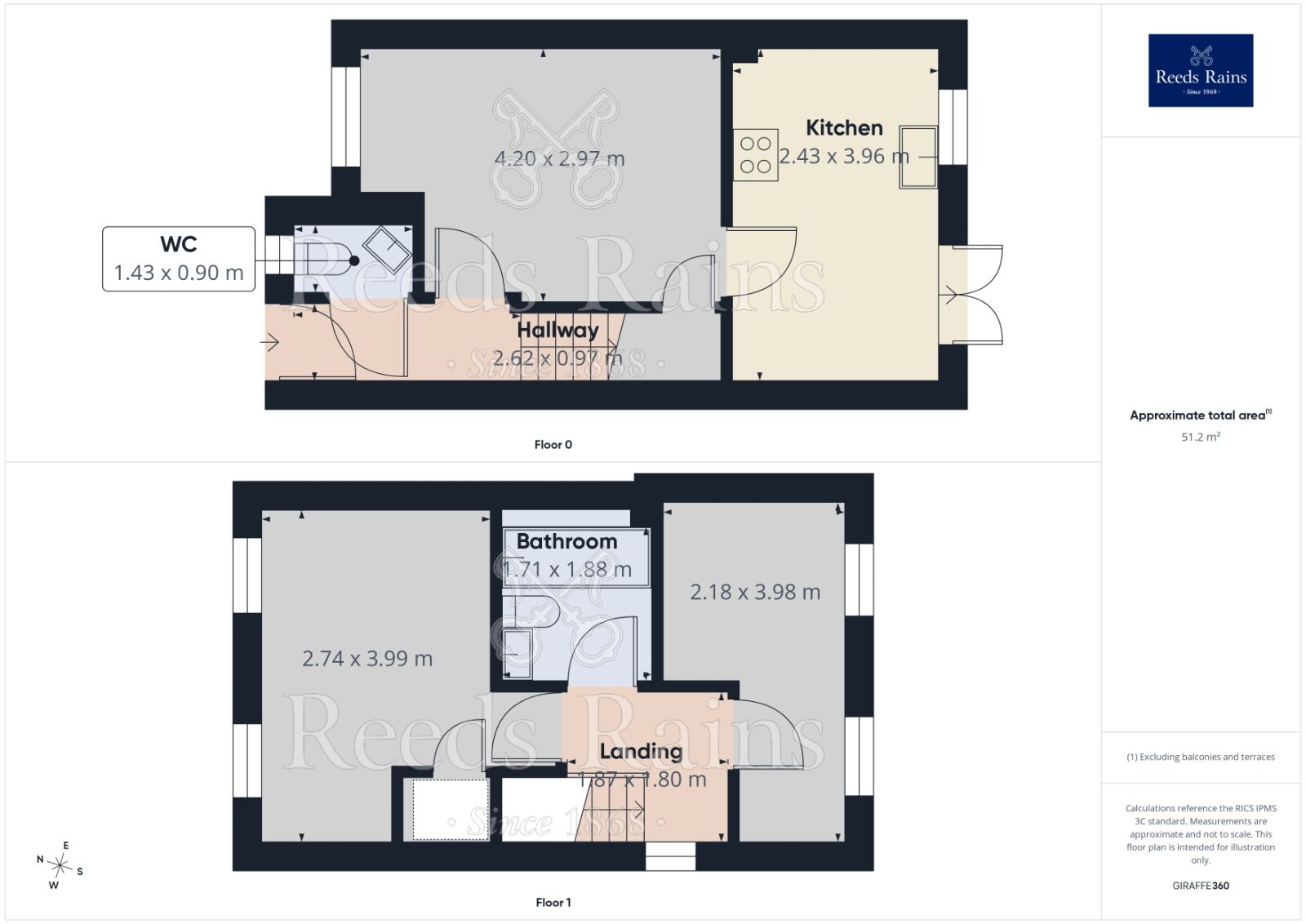 Floorplan of 2 bedroom Mid Terrace House for sale, Violet Close, Castleford, West Yorkshire, WF10
