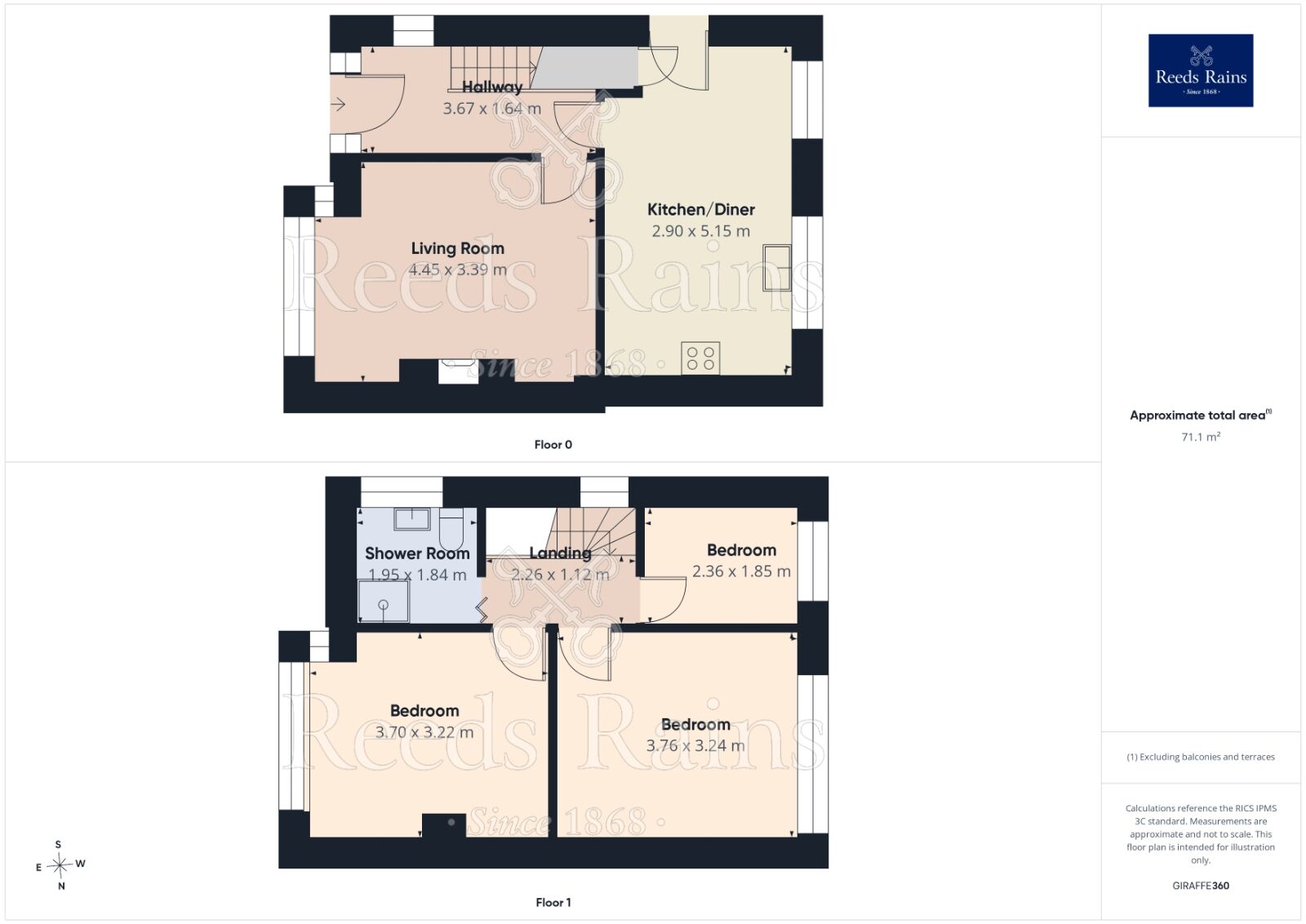 Floorplan of 3 bedroom Semi Detached House for sale, Windermere Road, West Yorkshire, WF10