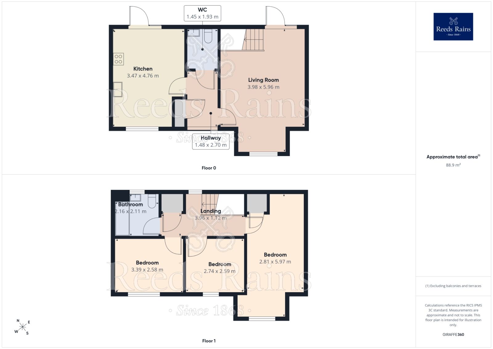 Floorplan of 3 bedroom Mid Terrace House for sale, Haigh Moor Way, Allerton Bywater, West Yorkshire, WF10