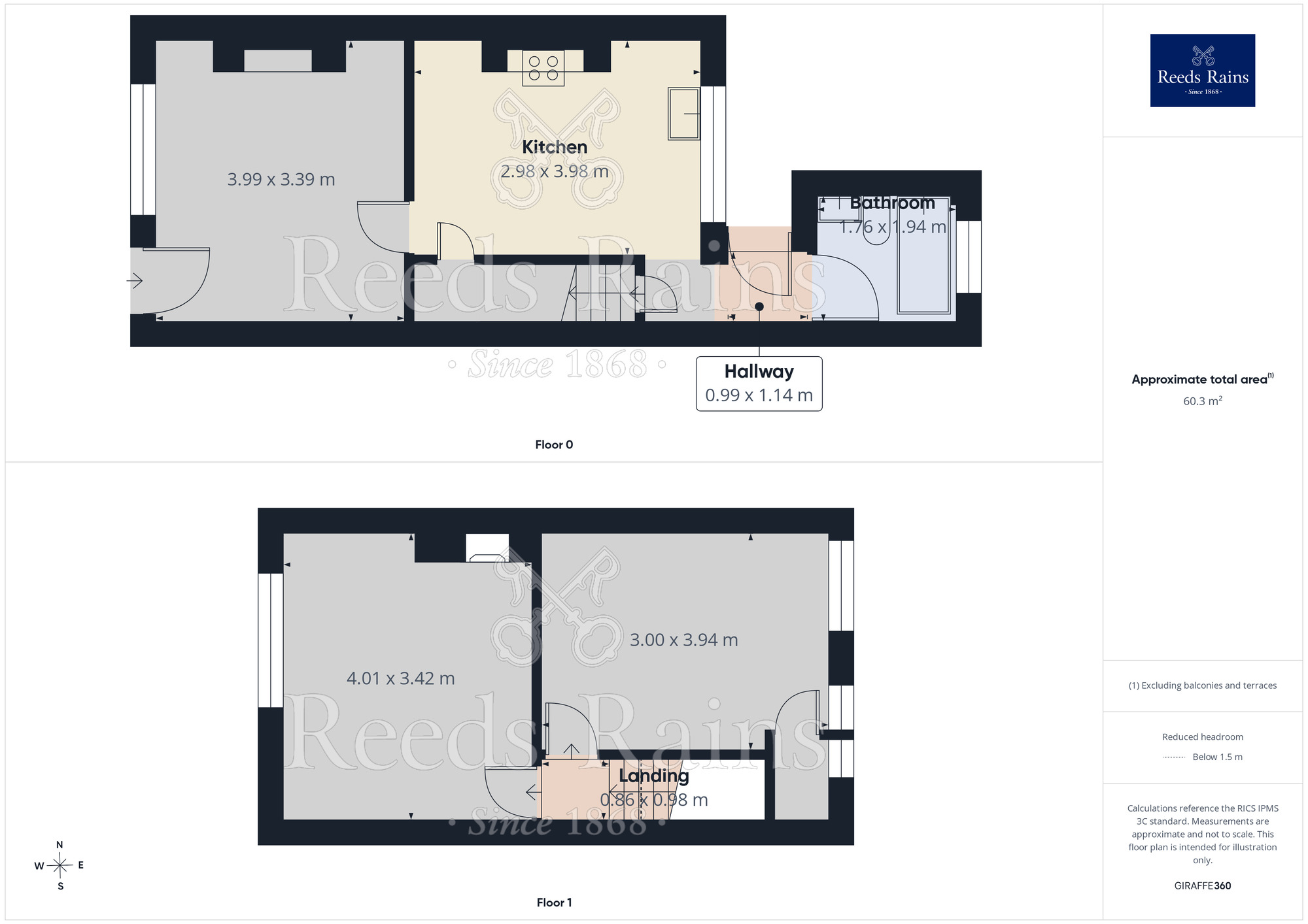 Floorplan of 2 bedroom Mid Terrace House to rent, Westfields, Castleford, West Yorkshire, WF10