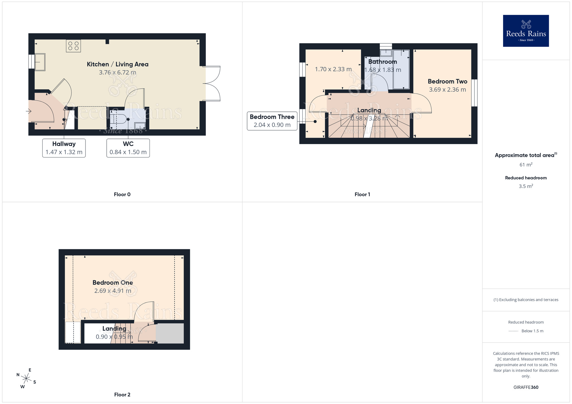 Floorplan of 3 bedroom End Terrace House for sale, Sycamore Drive, Castleford, West Yorkshire, WF10