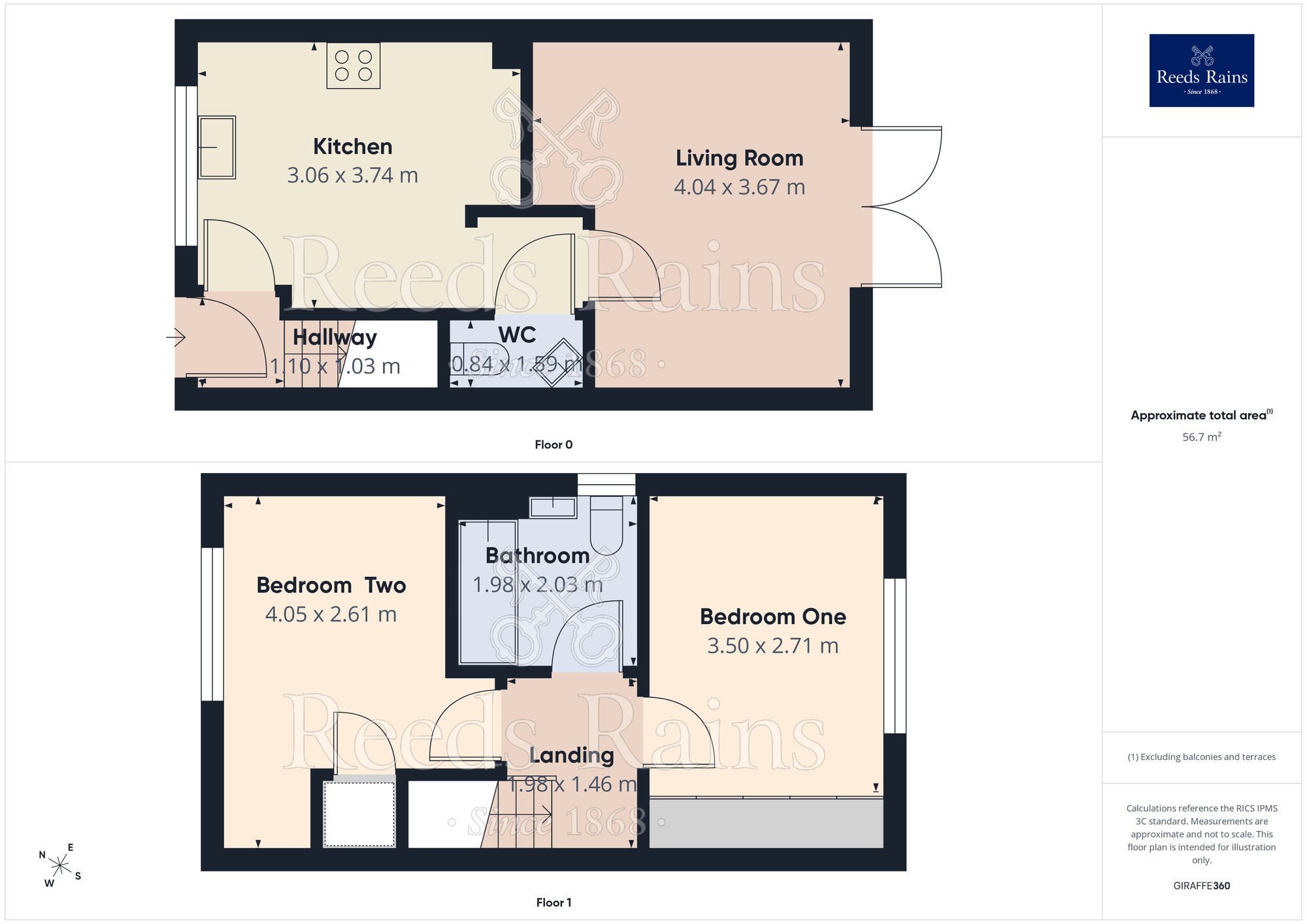 Floorplan of 2 bedroom Semi Detached House for sale, Haydock Drive, Castleford, West Yorkshire, WF10