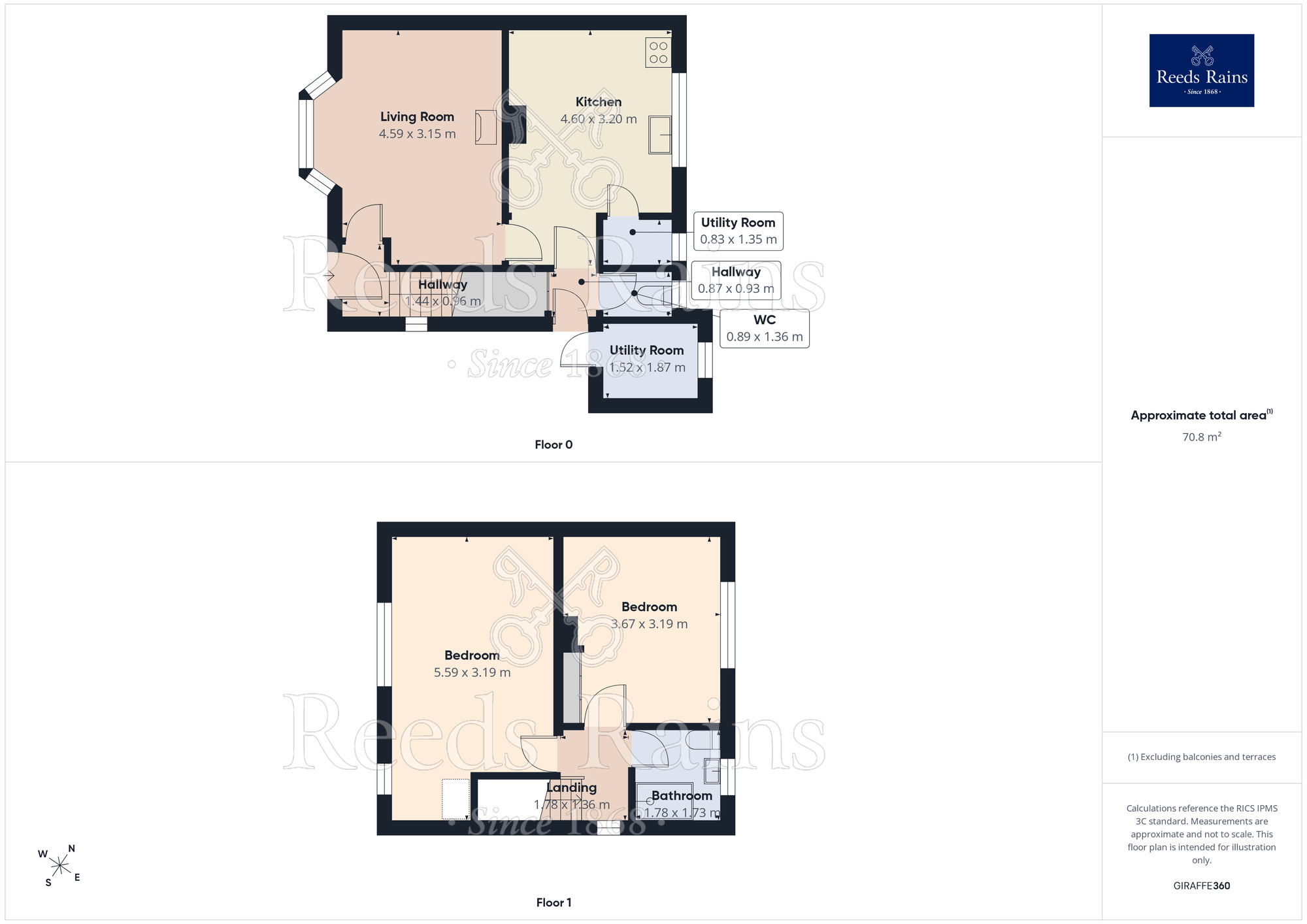 Floorplan of 2 bedroom Semi Detached House for sale, Lumley Avenue, Castleford, West Yorkshire, WF10